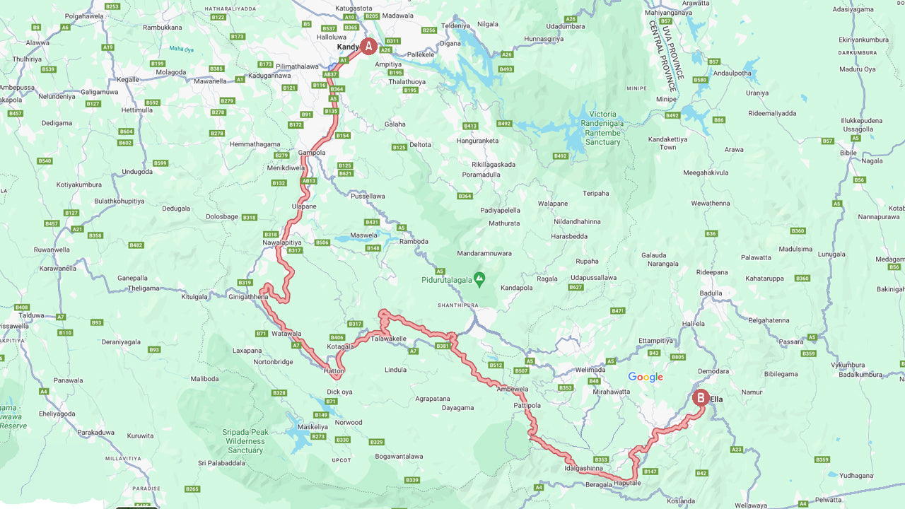 Togtur fra Kandy til Ella på (Tog nr.: 1015 „Udarata Menike“)