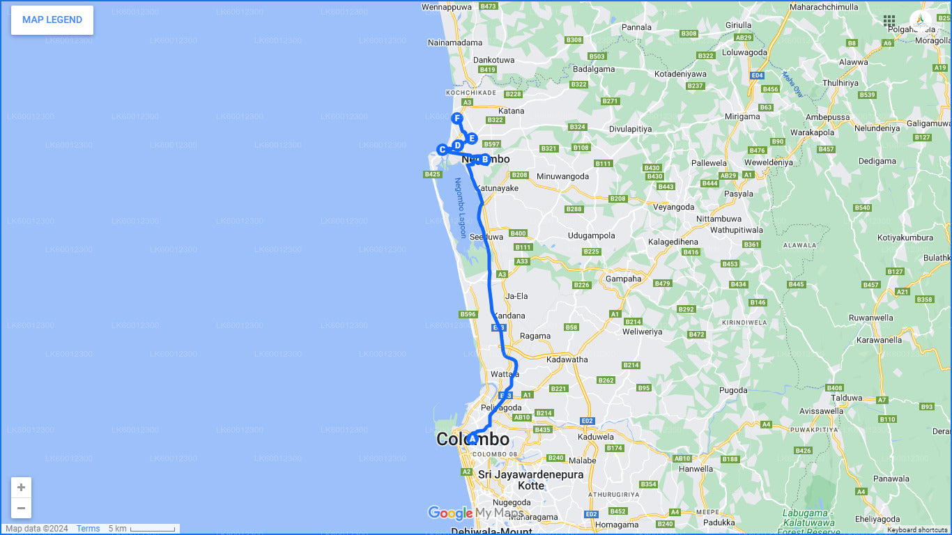 Negombo bytur fra Colombo havn