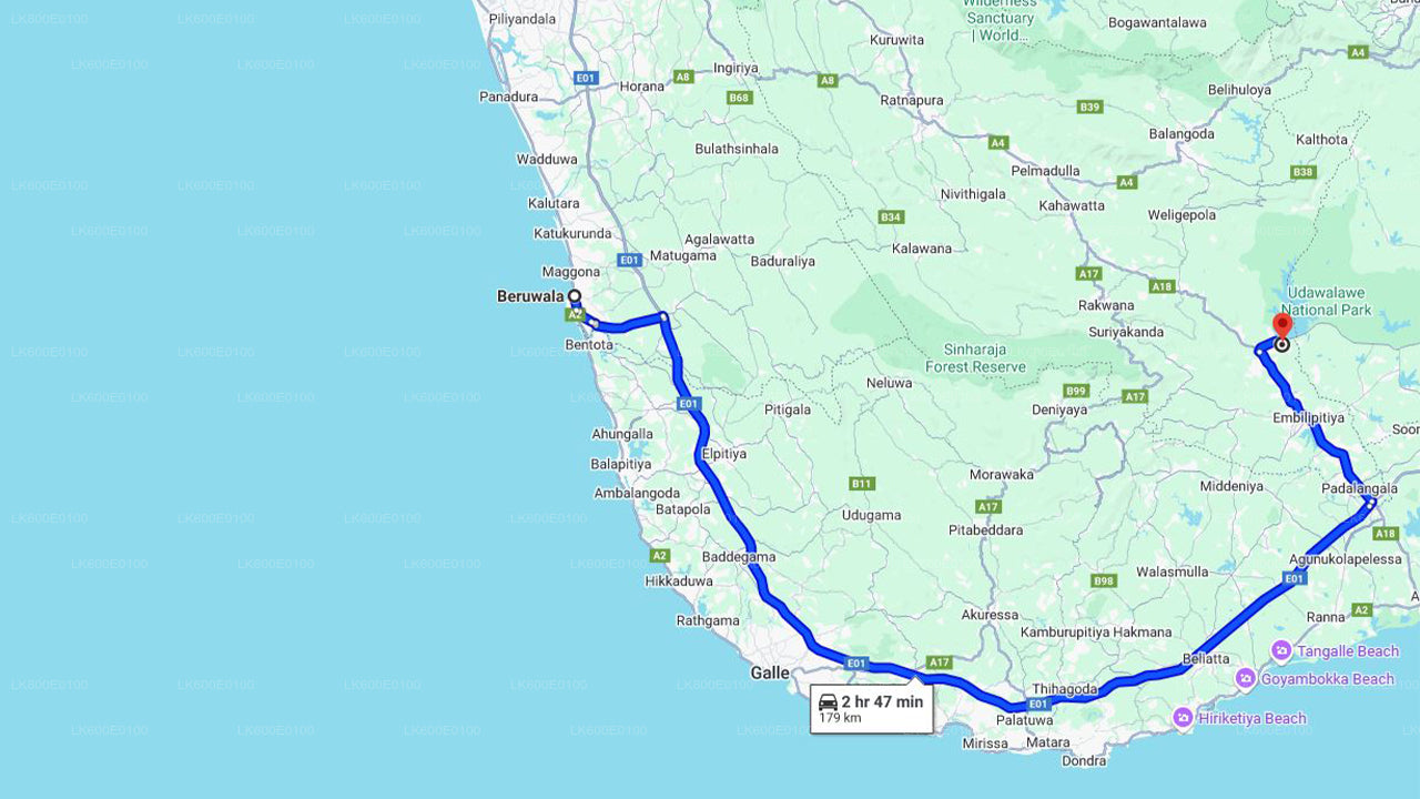 Udawalawe National Park Safari fra Beruwala