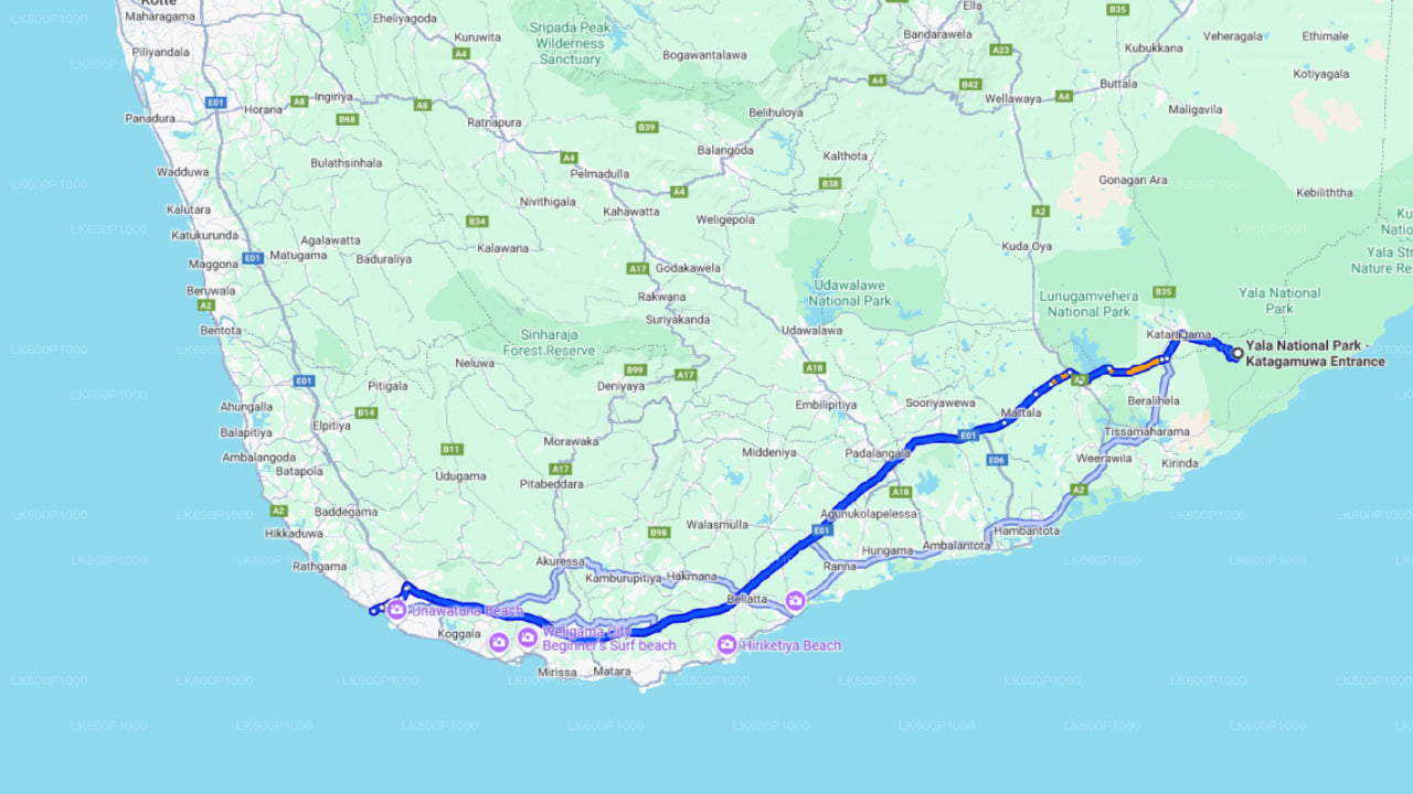 Yala Nationalpark Safari fra Galle