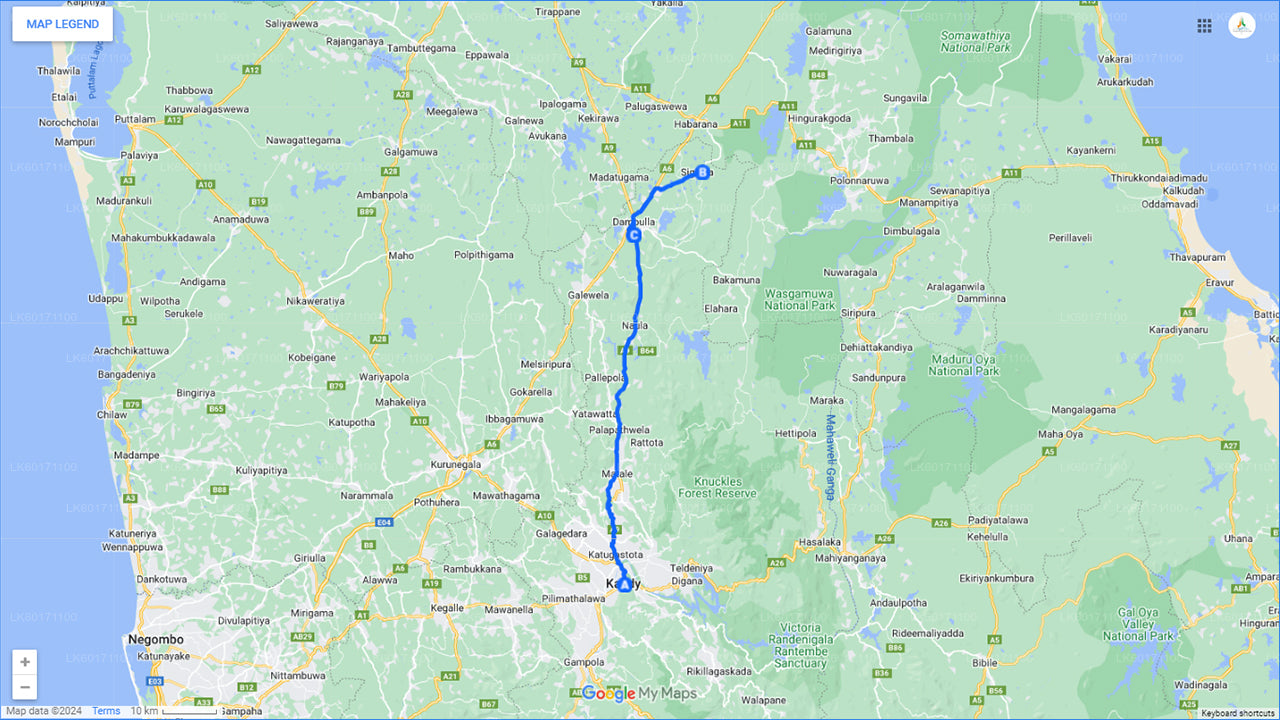 Sigiriya og Dambulla fra Kandy