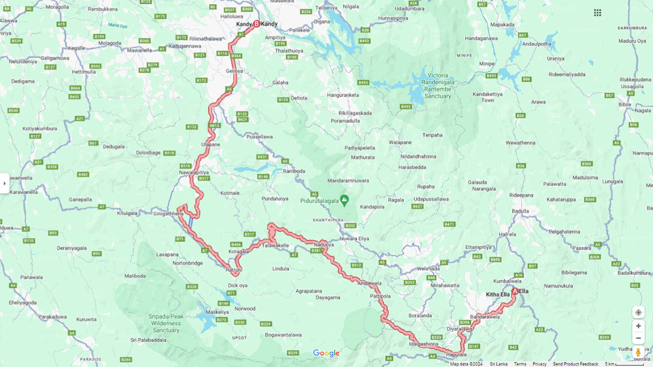 Togtur fra Ella til Kandy (tog nr. 1006 "Podi Menike")