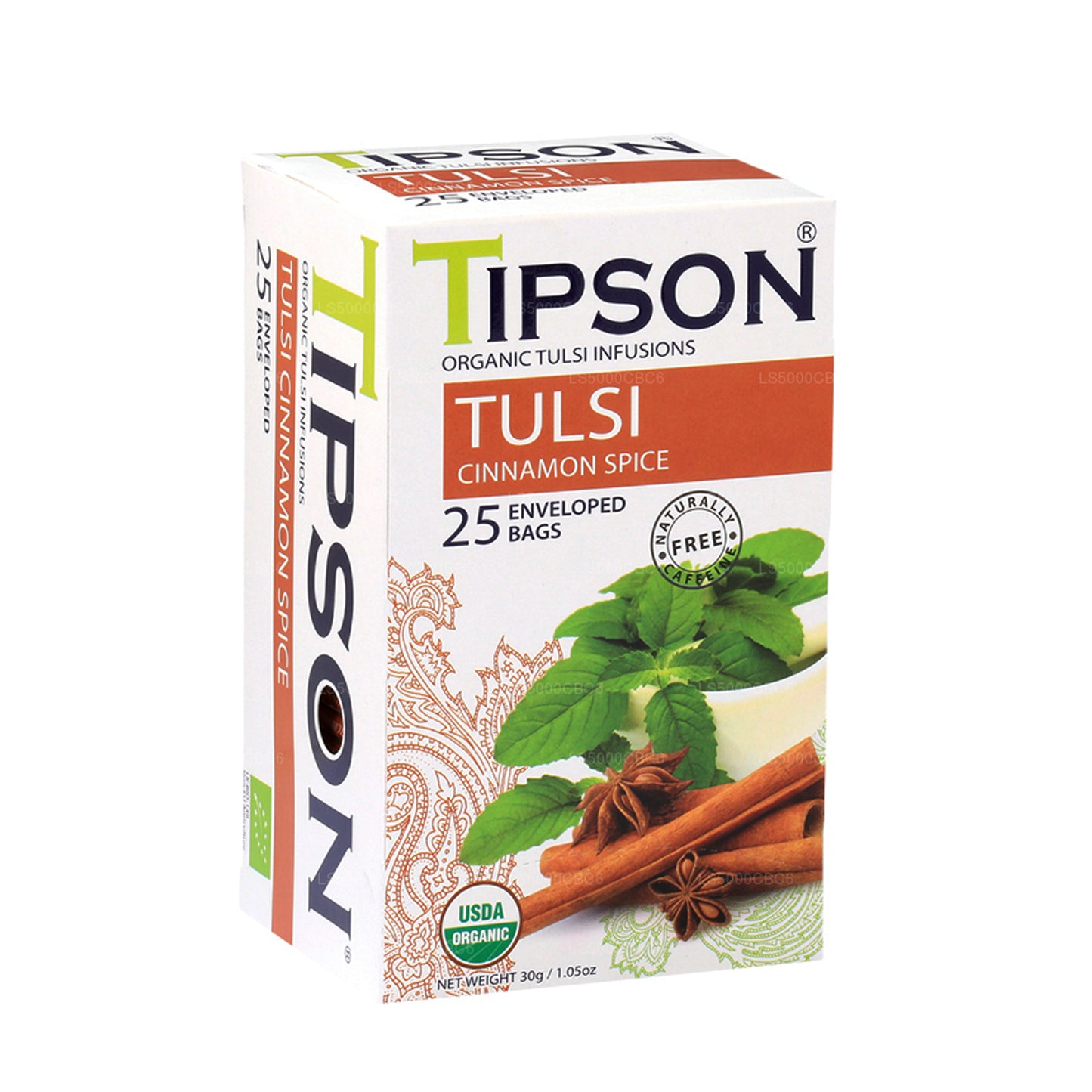 Tipson Økologisk Tulsi Med Kanelkrydderi (30g) 25 Teposer