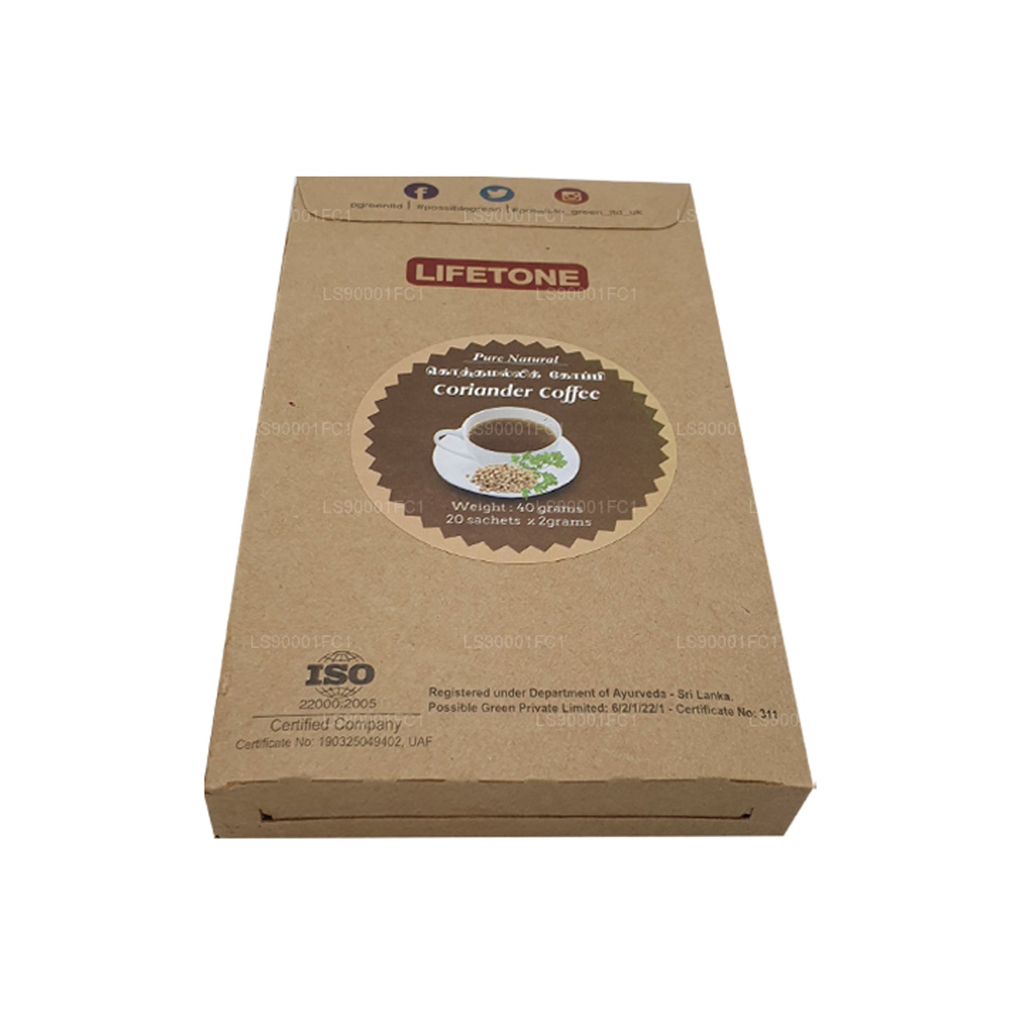 Lifetone Korianderfrøkaffe (40g) 20 breve