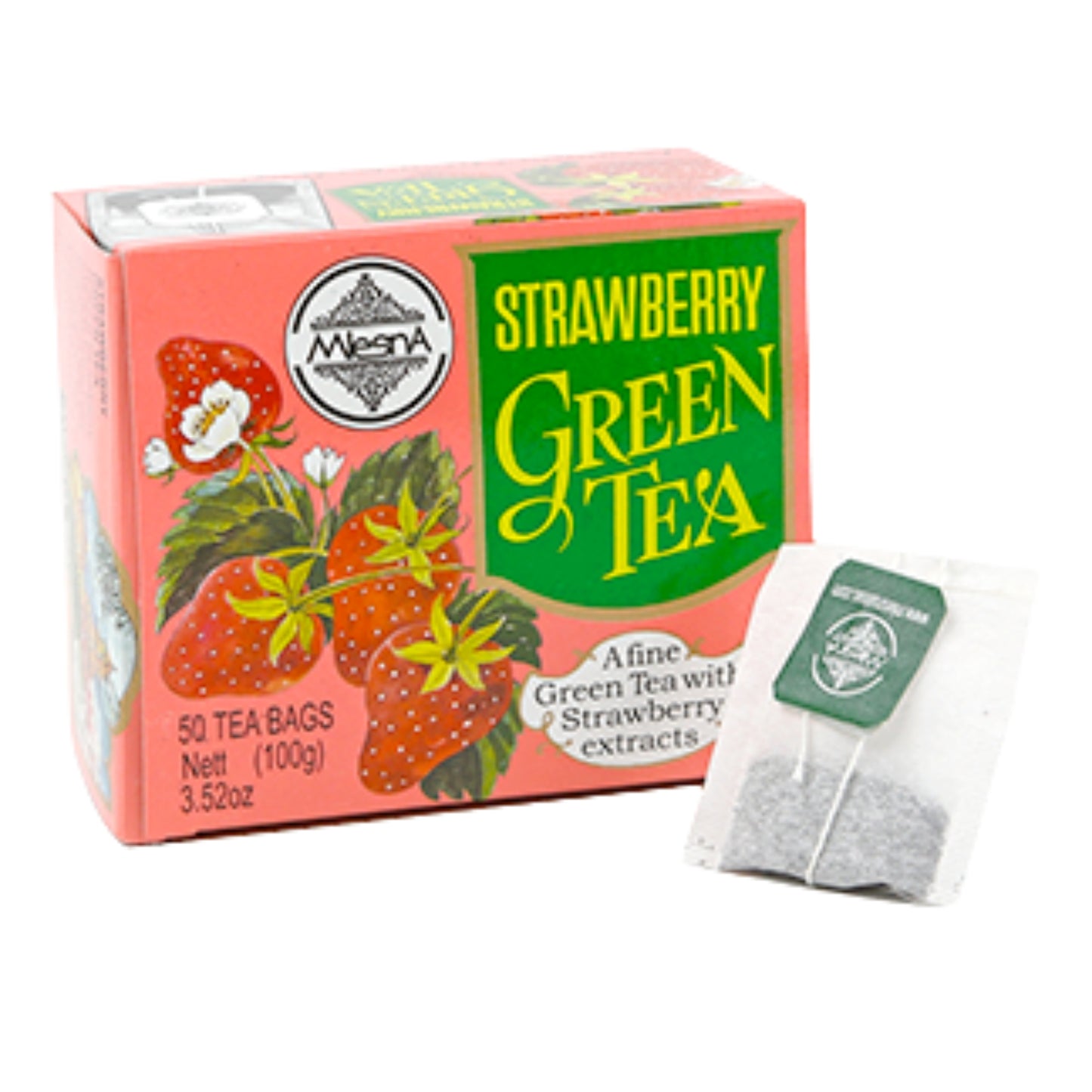 Mlesna Jordbær Grøn Te (100g) 50 Tebreve