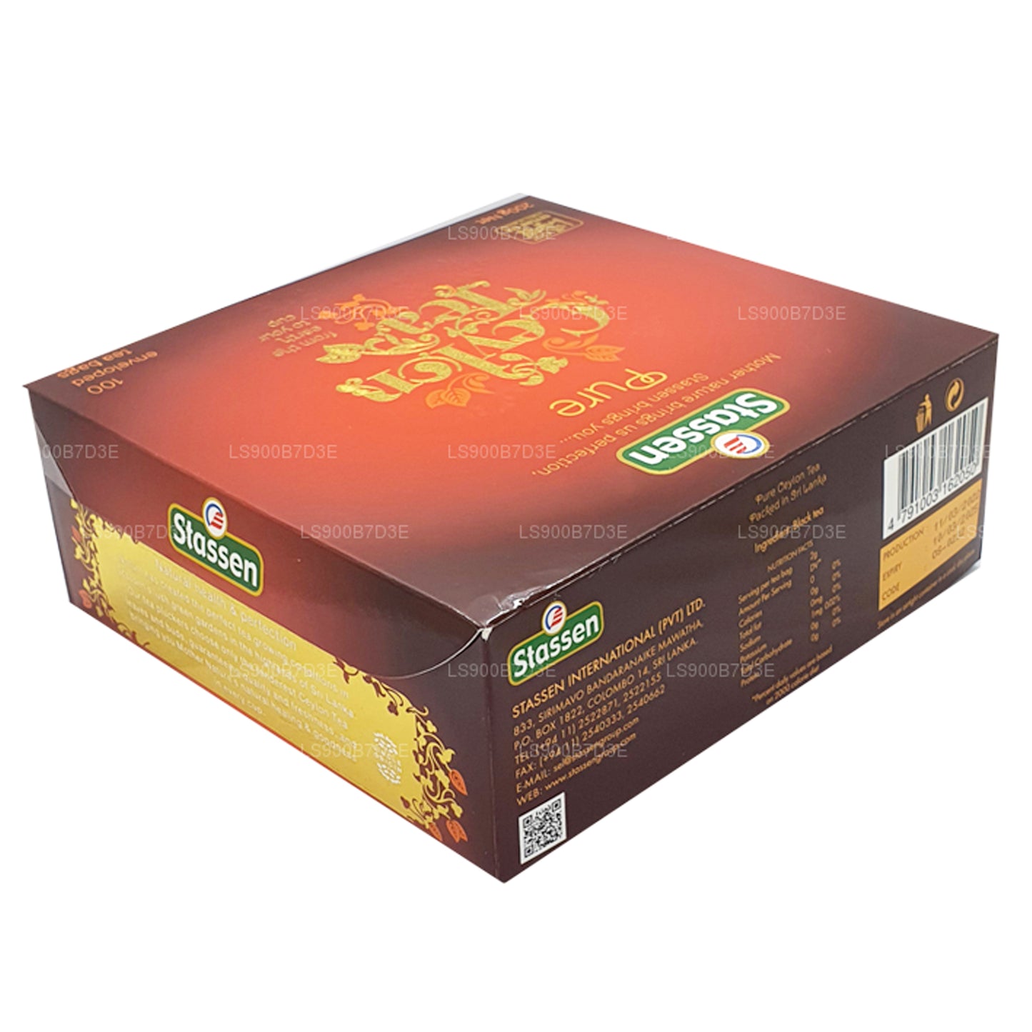Stassen Pure Ceylon sort te (200g) 100 teposer