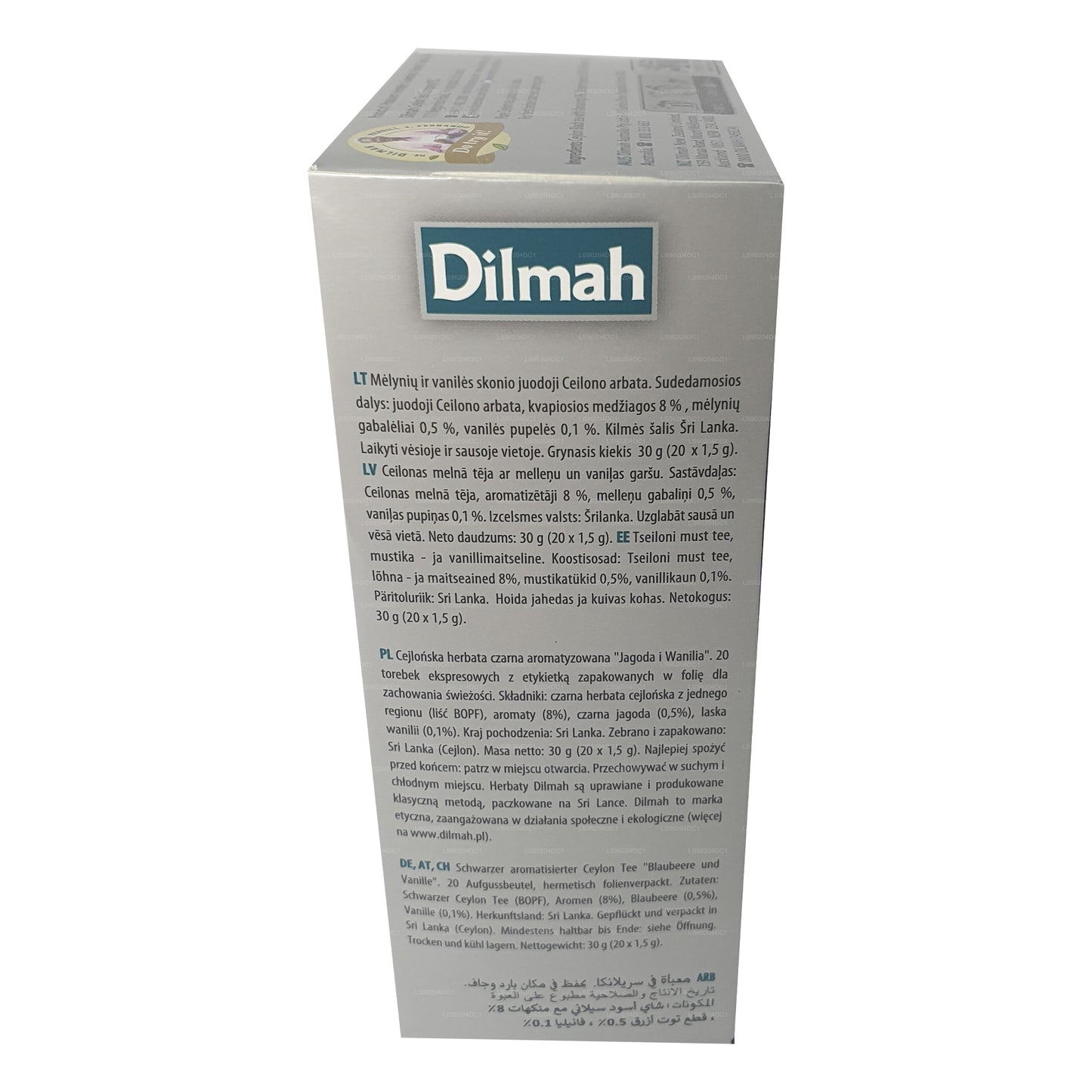 Dilmah blåbær og vanille aromatiseret te (40 g) 20 teposer