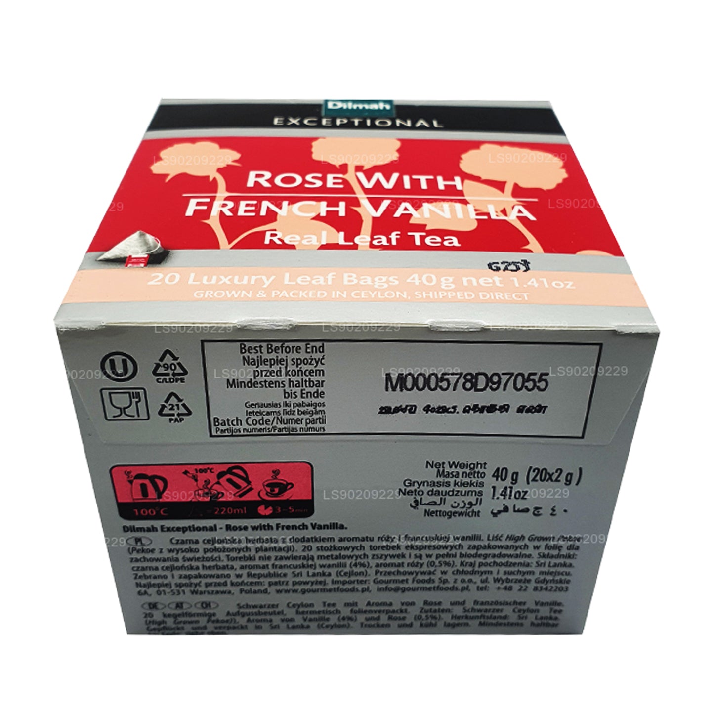 Dilmah ekstraordinær rose med fransk vanilje (40g) 20 teposer