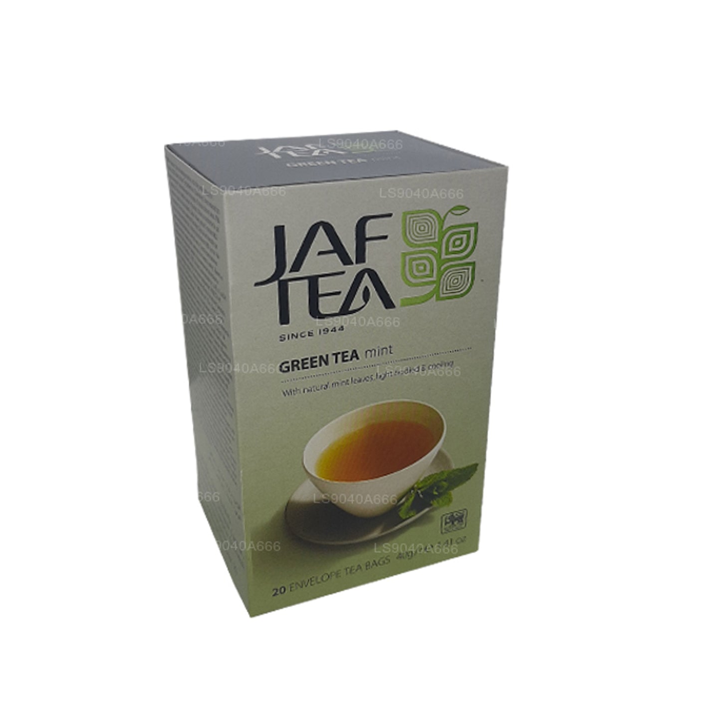 Jaf Tea Pure Green Collection Grøn te Mint Folie Envelop Teposer (40g)