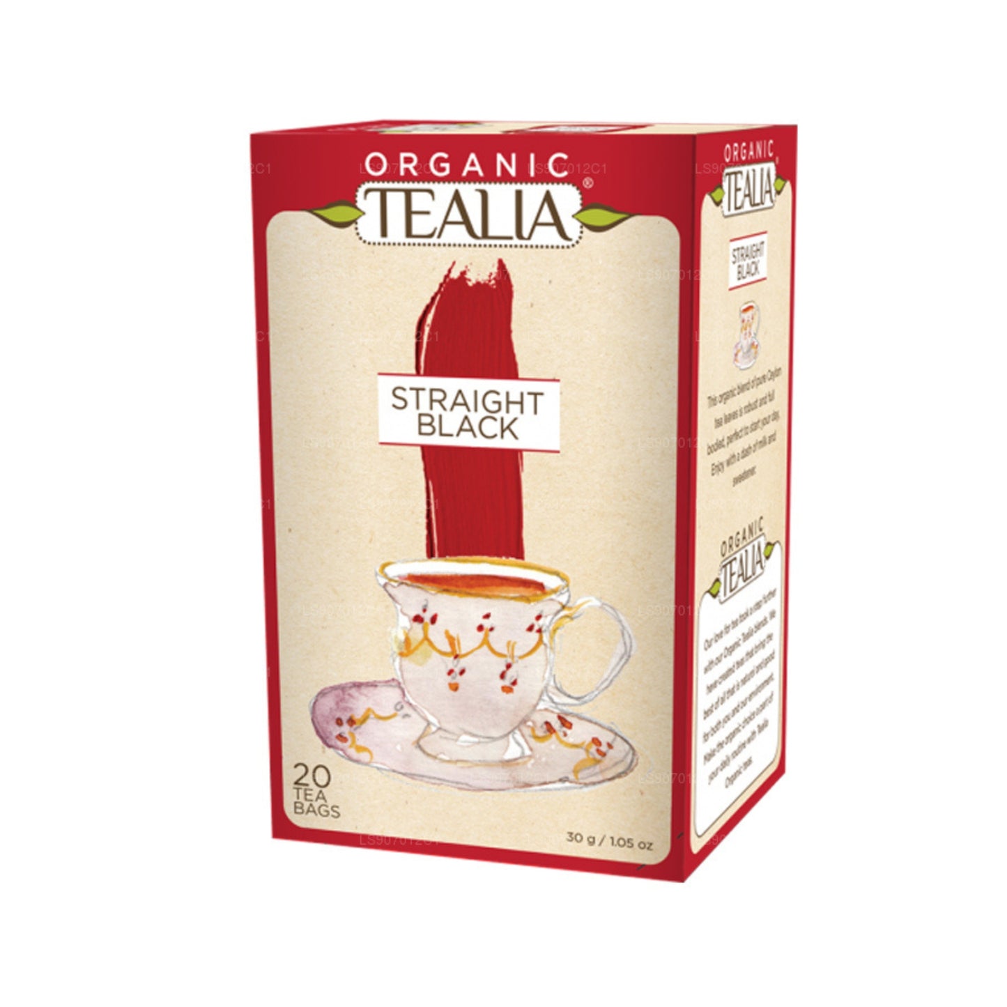 Tealia Organic Straight Black Tea (30g) 20 Envelope Tea Bags