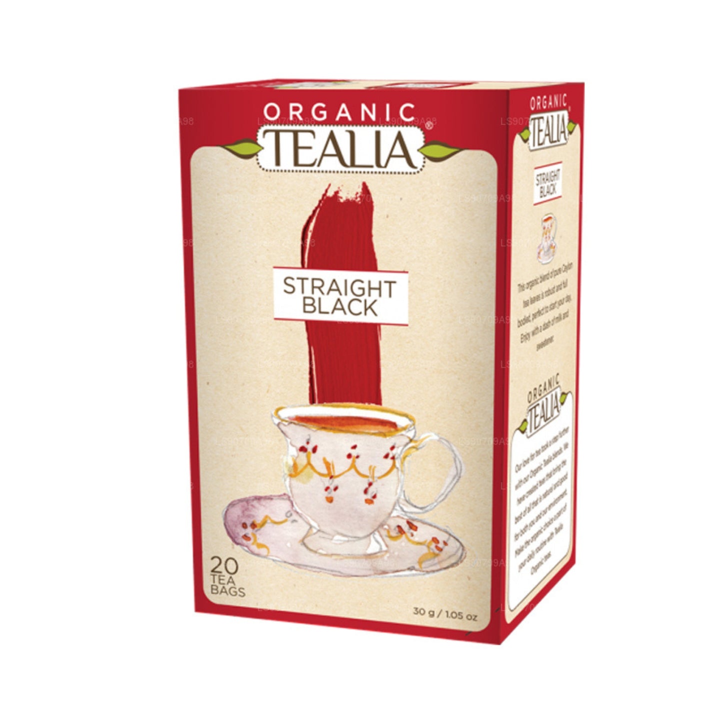 Tealia Organic Straight Black Tea (30g) 20 Envelope Tea Bags
