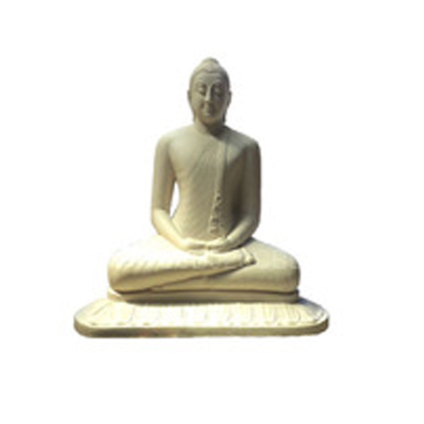 Buddha-statue / Farve: hvid Materialer: sten (Størrelse: Ca. 23 cm x 19 cm)