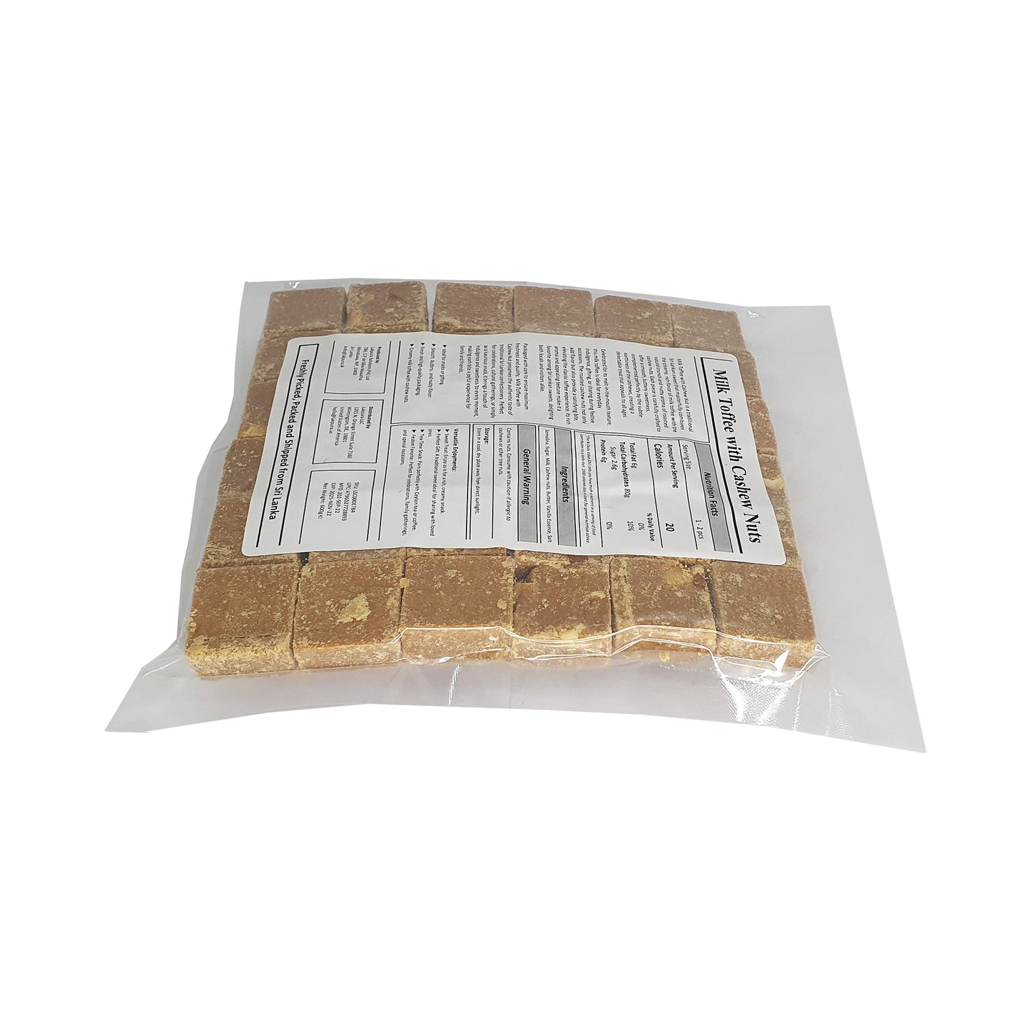 Lakpura Milk Toffee med Cashewnødder (50 stk)