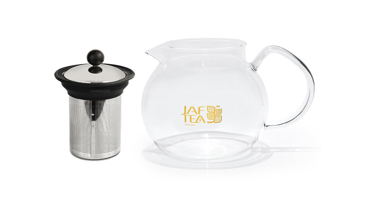 Jaf Tea Glass Tepotte med infuser i rustfrit stål