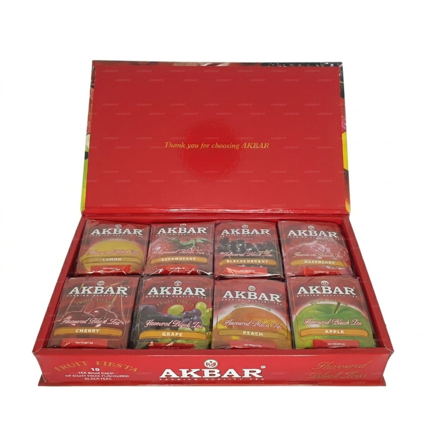 Akbar Fruit Fiesta Sort Te gaveæske med smag 80 teposer (160g)