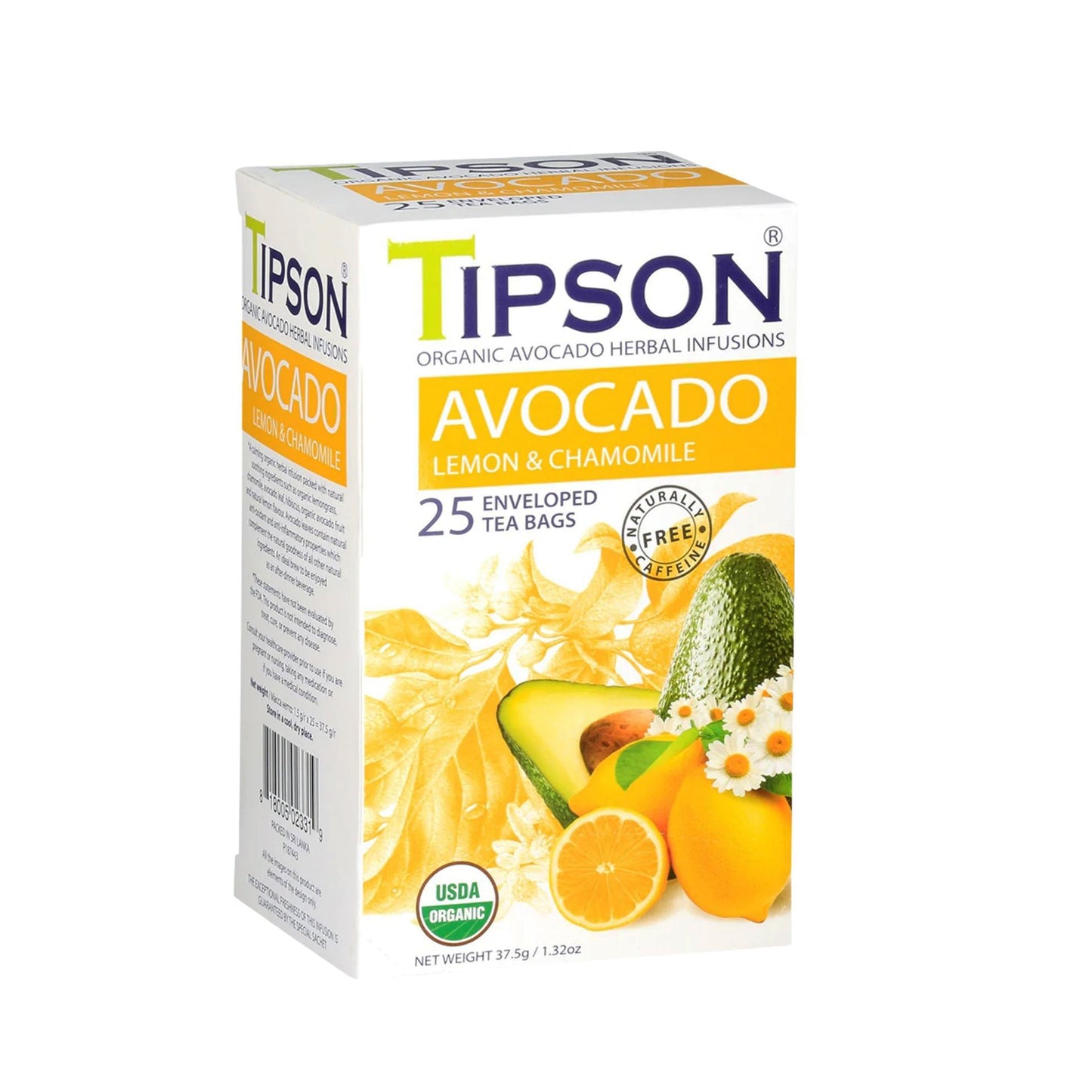 Tipson Avocado Citron og Kamille (37,5 g) 25 Teposer
