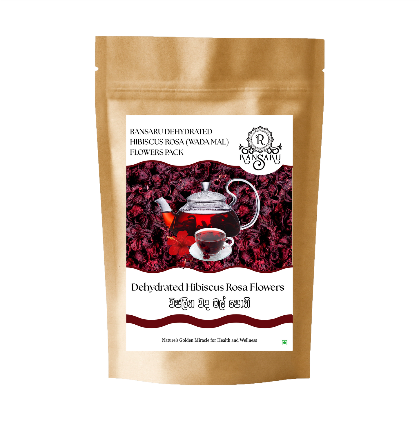 Ransaru Dehydrated Hibiscus Rosa (Wada Mal) Flowers