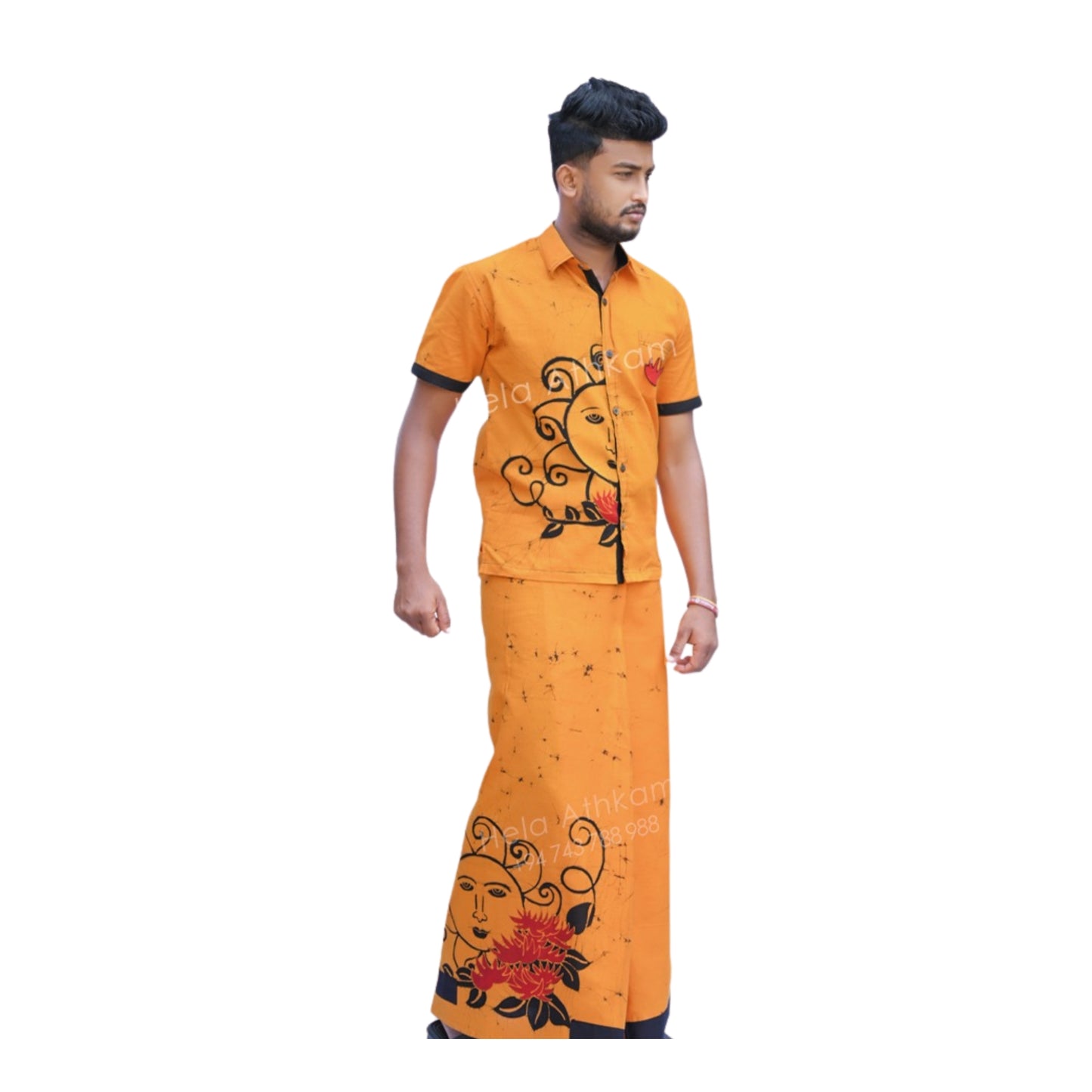 Lakpura® Batik Skjorte og Sarong (Design AB222)