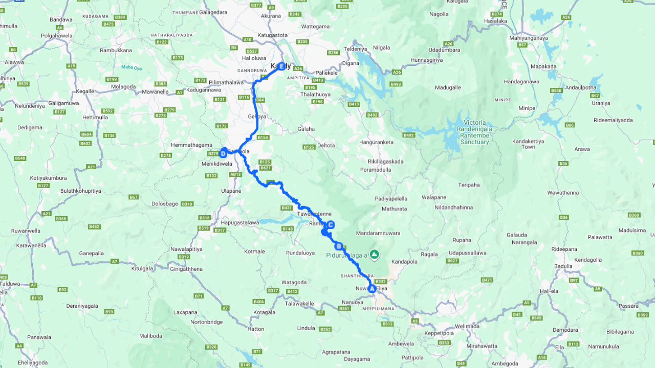 Naturskøn privat transport fra Nuwara Eliya til Kandy med sightseeing