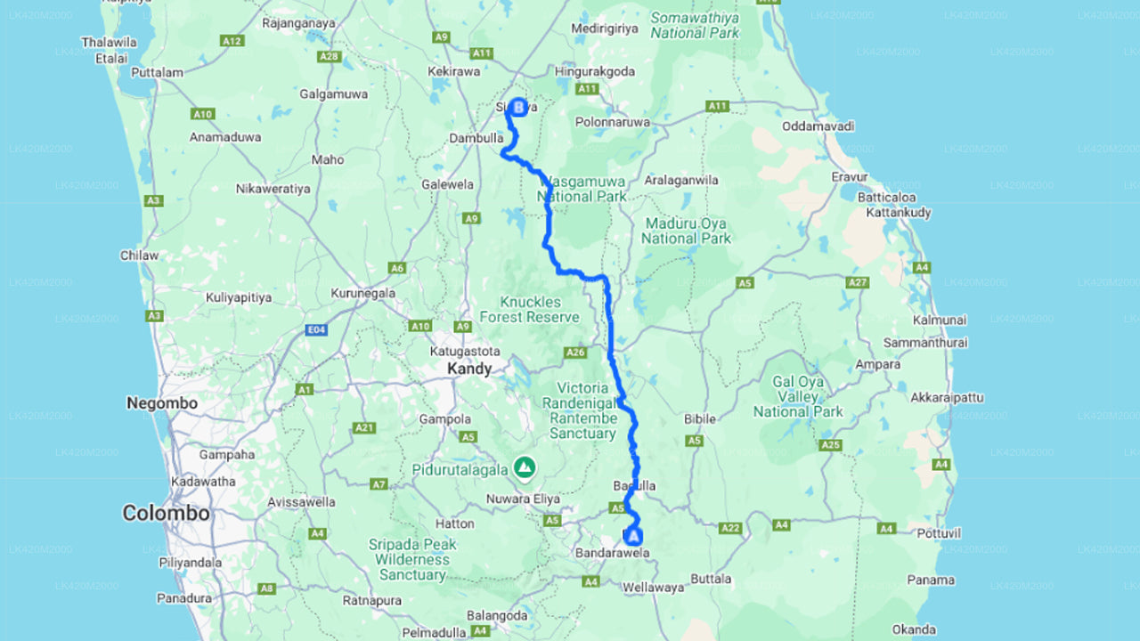 Privat kørsel fra Ella til Sigiriya