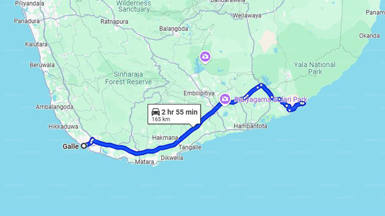 Privat overføring fra Galle til Yala