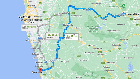 Nuwara Eliya til Bentota privat transfer