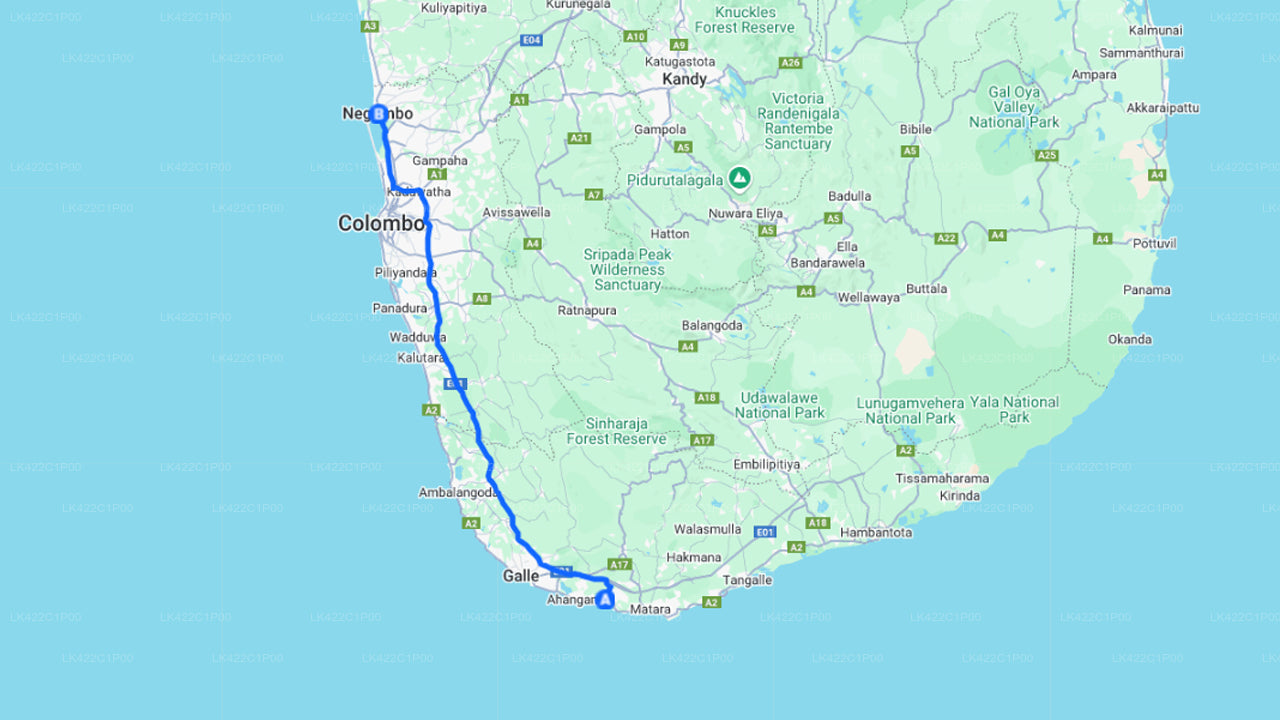 Weligama til Negombo privat transfer