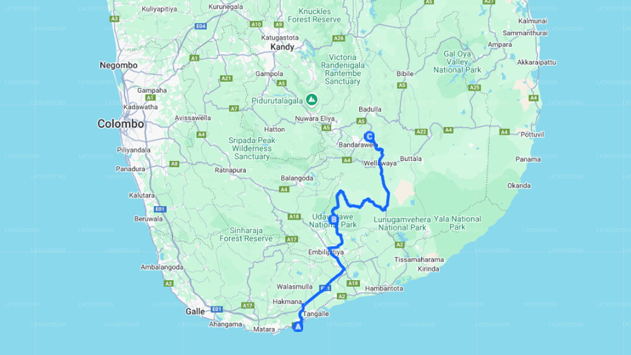 Privat tur fra Hiriketiya til Ella med Udawalawe Safari