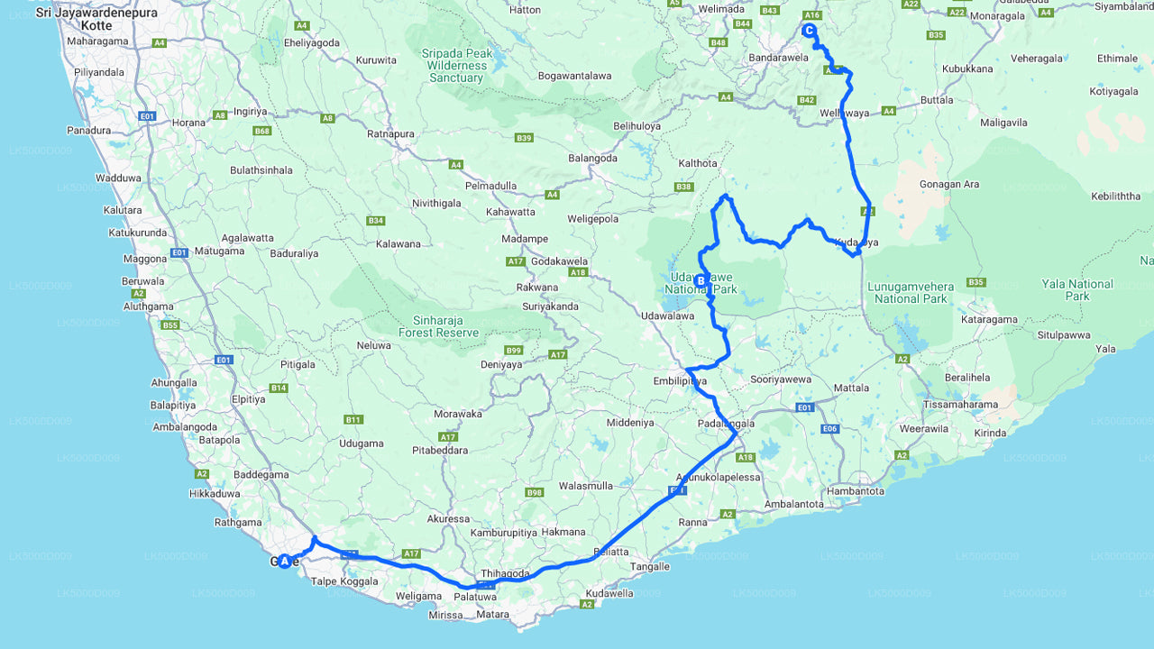 Privat tur fra Galle til Ella med Udawalawe Safari