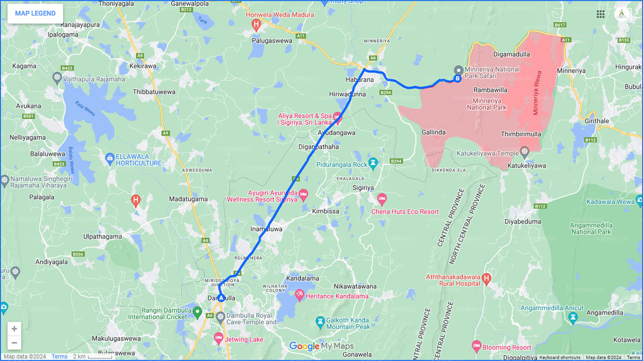 Minneriya Nationalpark Privat Safari fra Dambulla