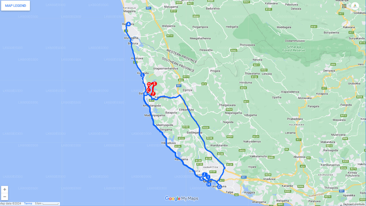 Kysttur til Galle fra Beruwala