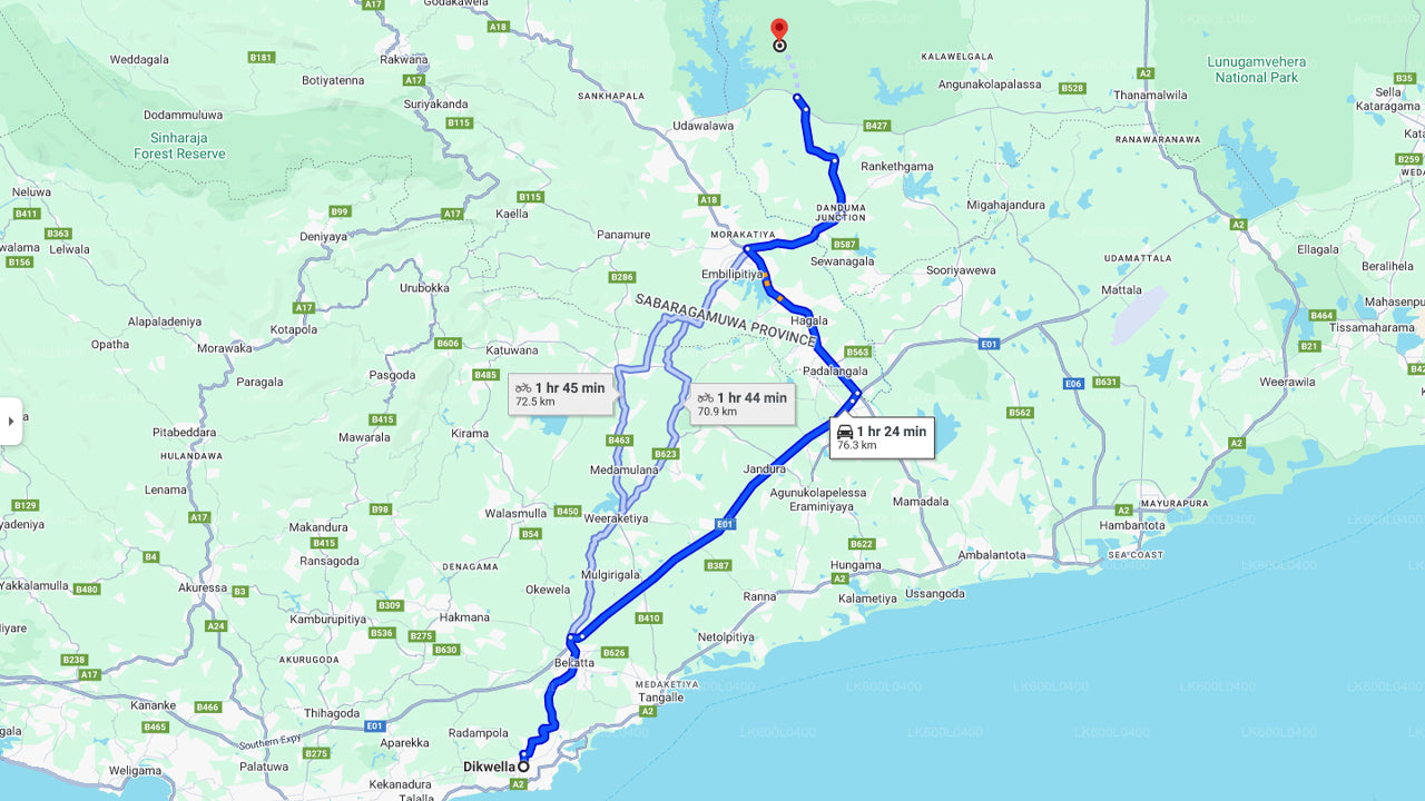 Udawalawe Nationalpark Safari fra Dikwella