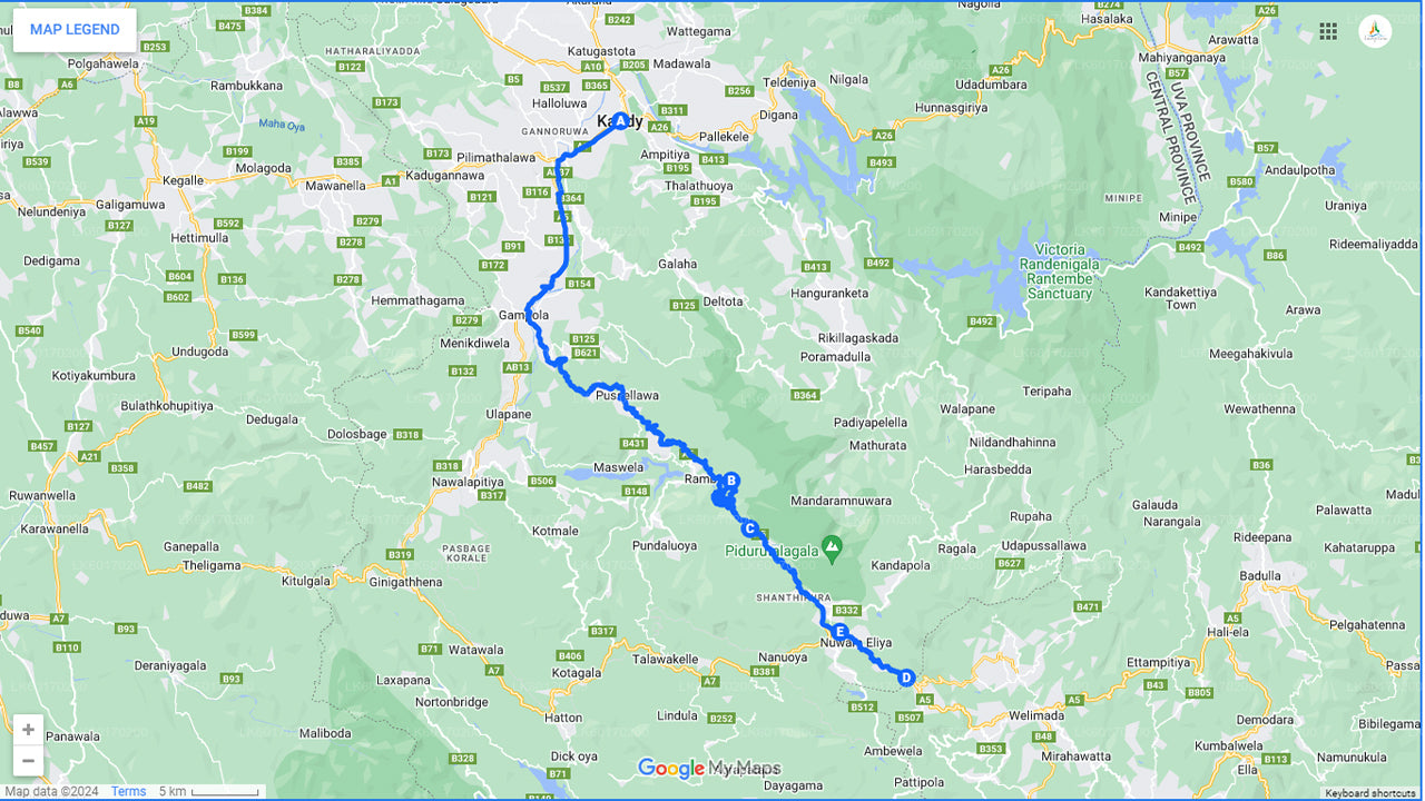 Nuwara Eliya Highlands fra Kandy