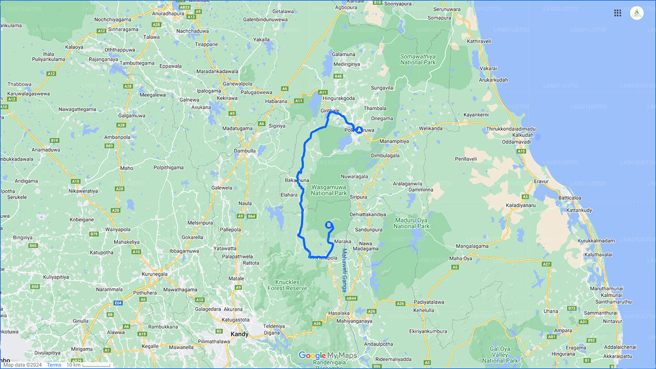 Wasgamuwa National Park Safari fra Polonnaruwa