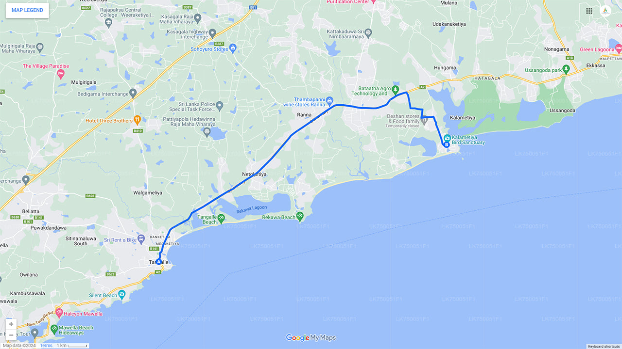 Fuglekiggeri med båd ved Kalametiya Sanctuary fra Tangalle
