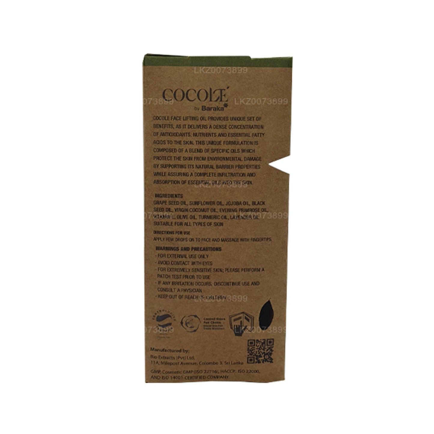 Baraka Cocole Ansigtsløftning Olie (30 ml)