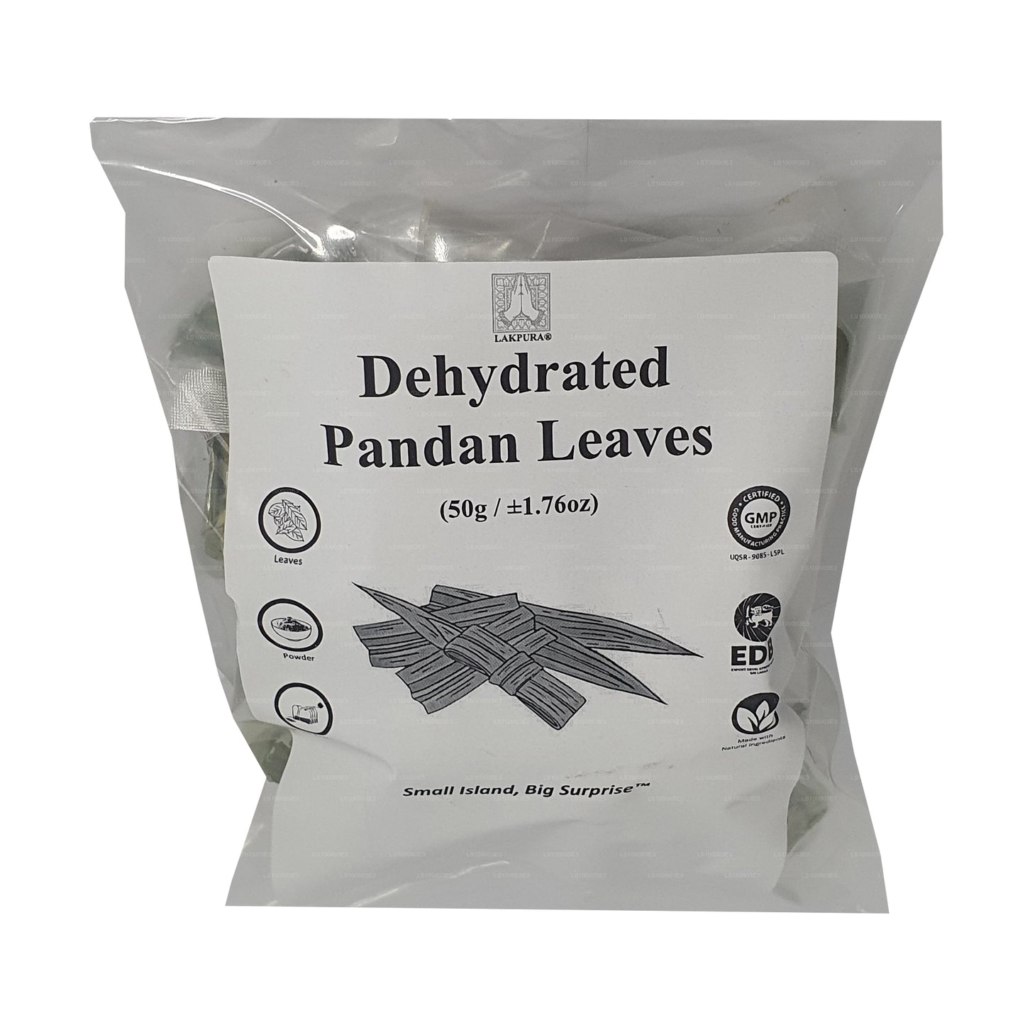 Lakpura dehydreret Pandan Rampe blade