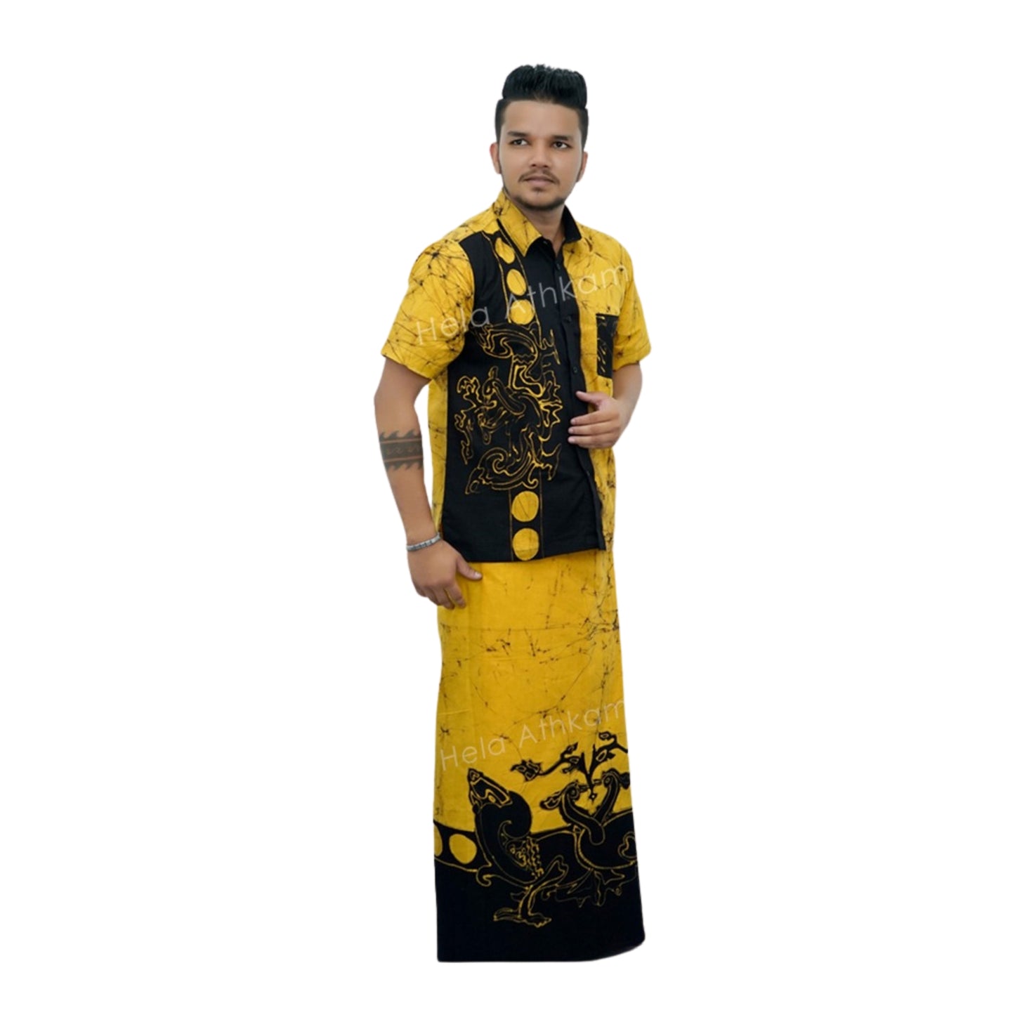 Lakpura® Batik Skjorte og Sarong (Design AB222)