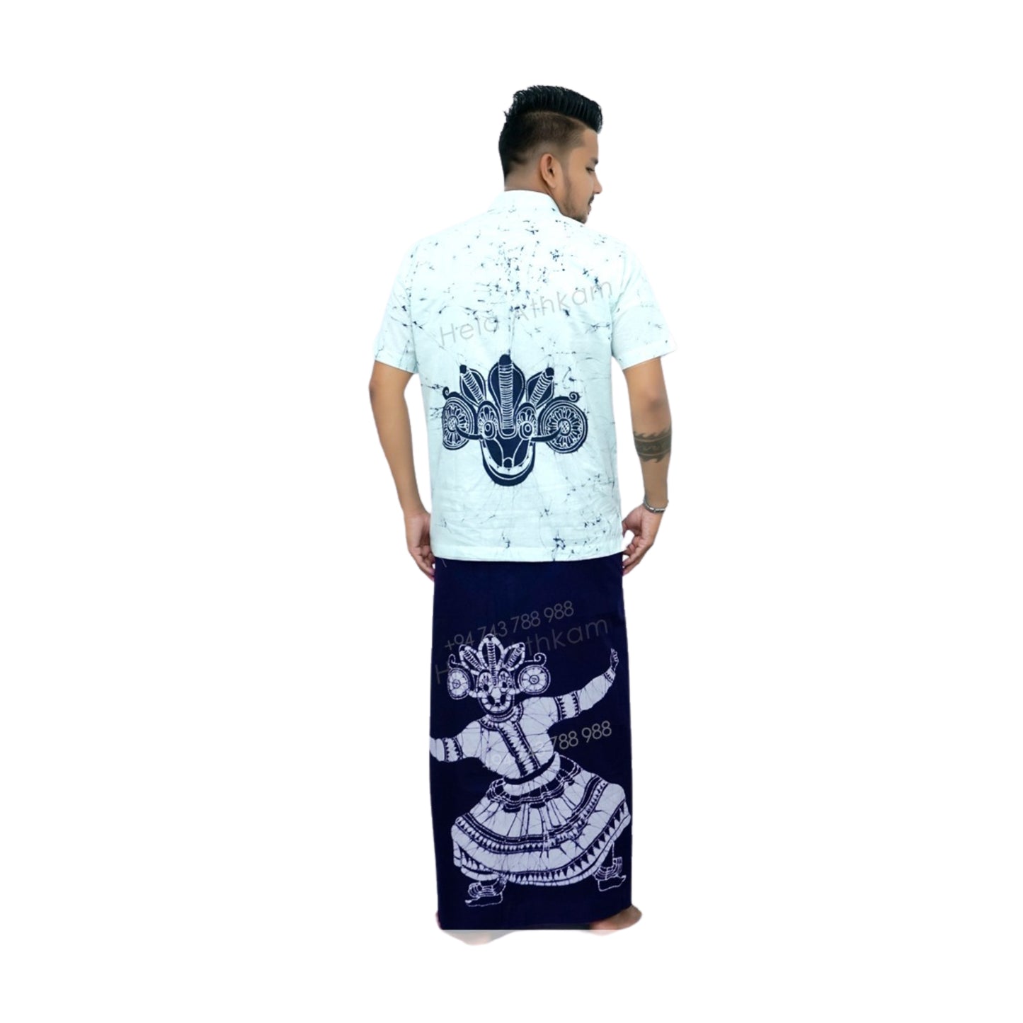 Lakpura® Batik Skjorte og Sarong (Design AB222)