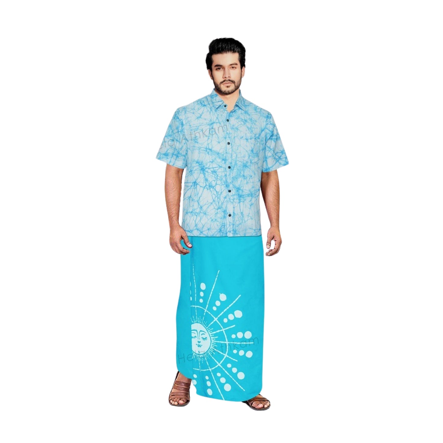 Lakpura® Batik Skjorte og Sarong (Design AB222)