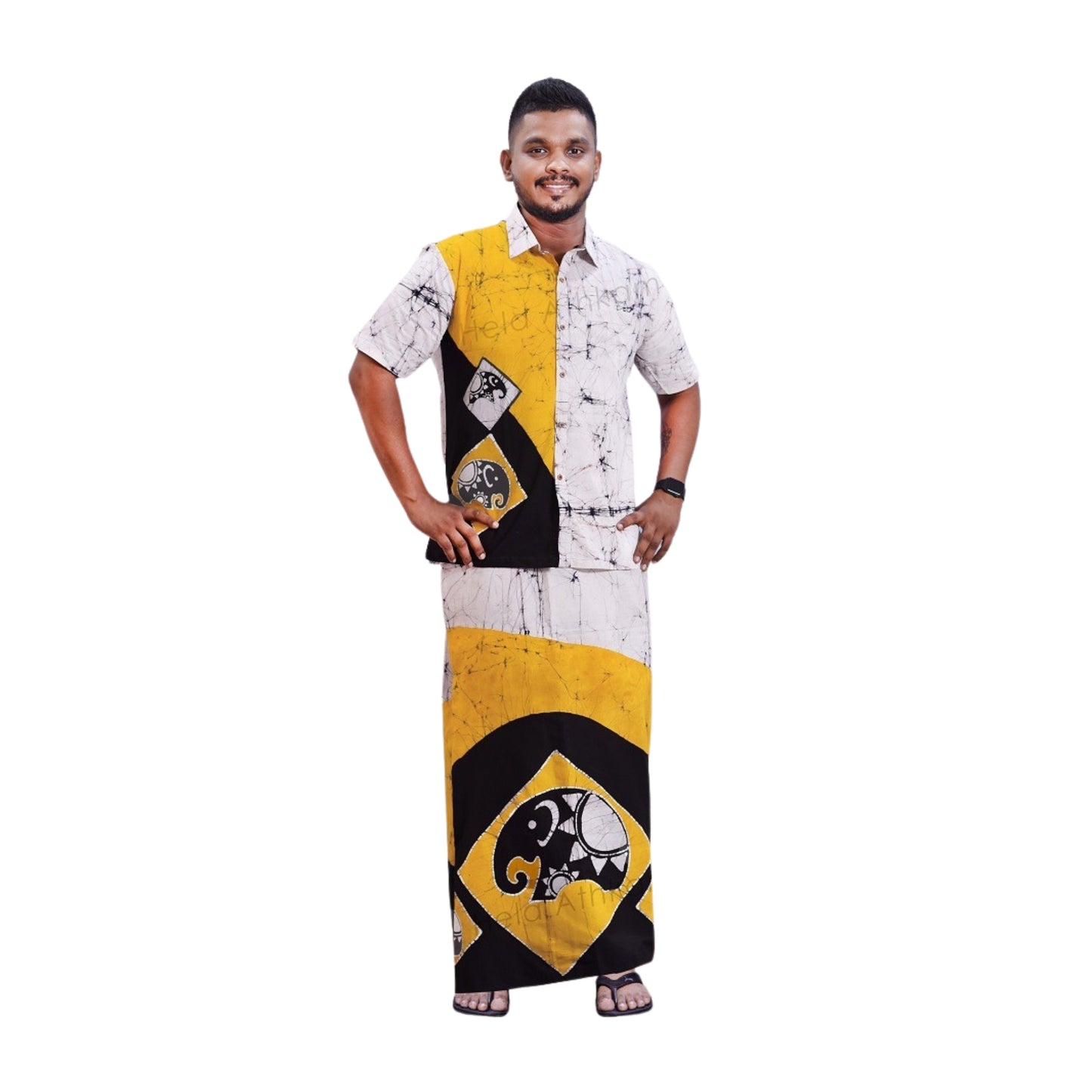 Lakpura® Batik Skjorte og Sarong (Design AB222)