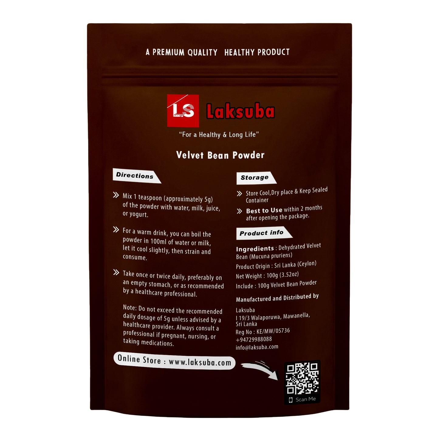 Laksuba Velvet Bean Powder (100 g)