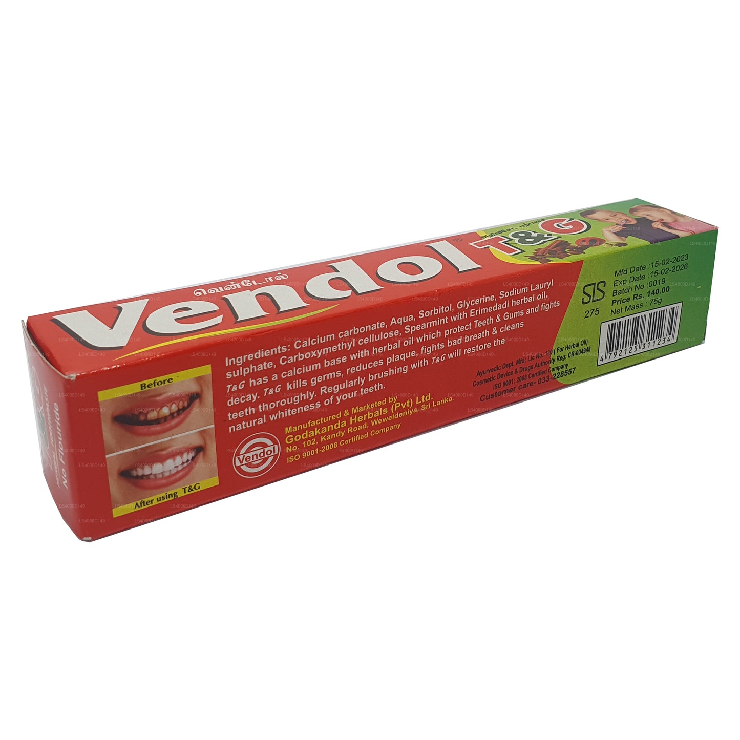 Vendol T og G tandfase (135 g)