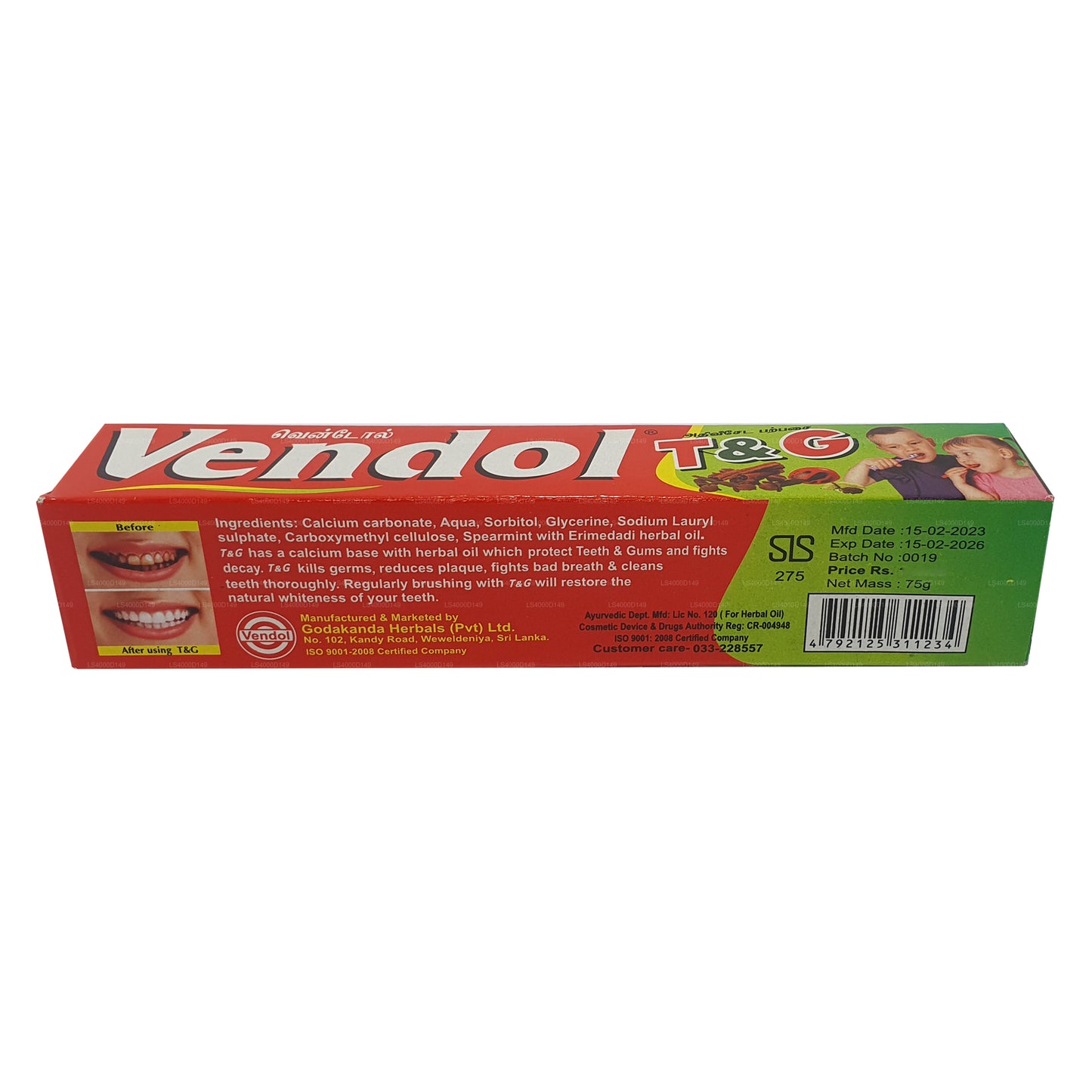 Vendol T og G tandfase (135 g)