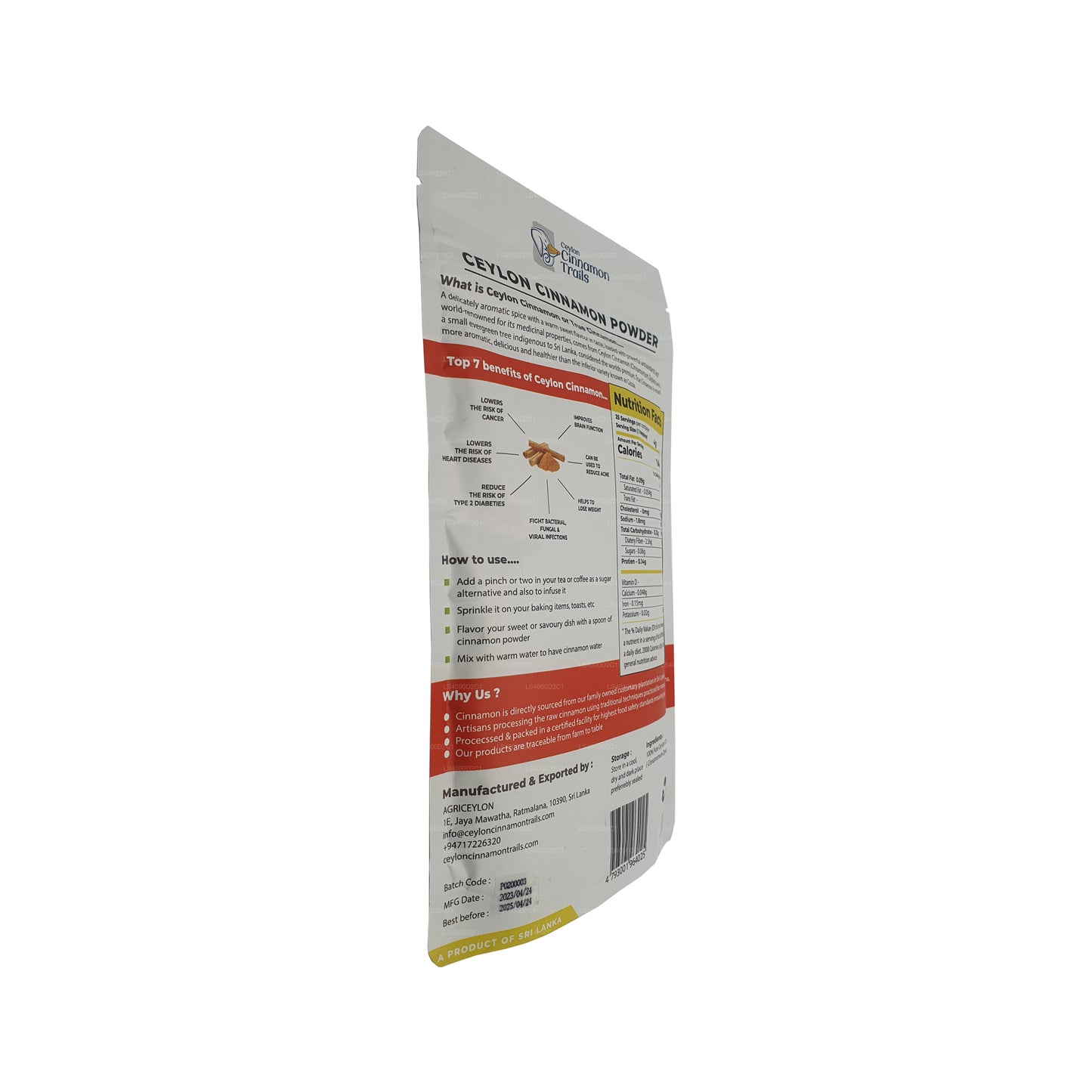 Ceylon Cinnamon Trails Kanelpulver (100g)