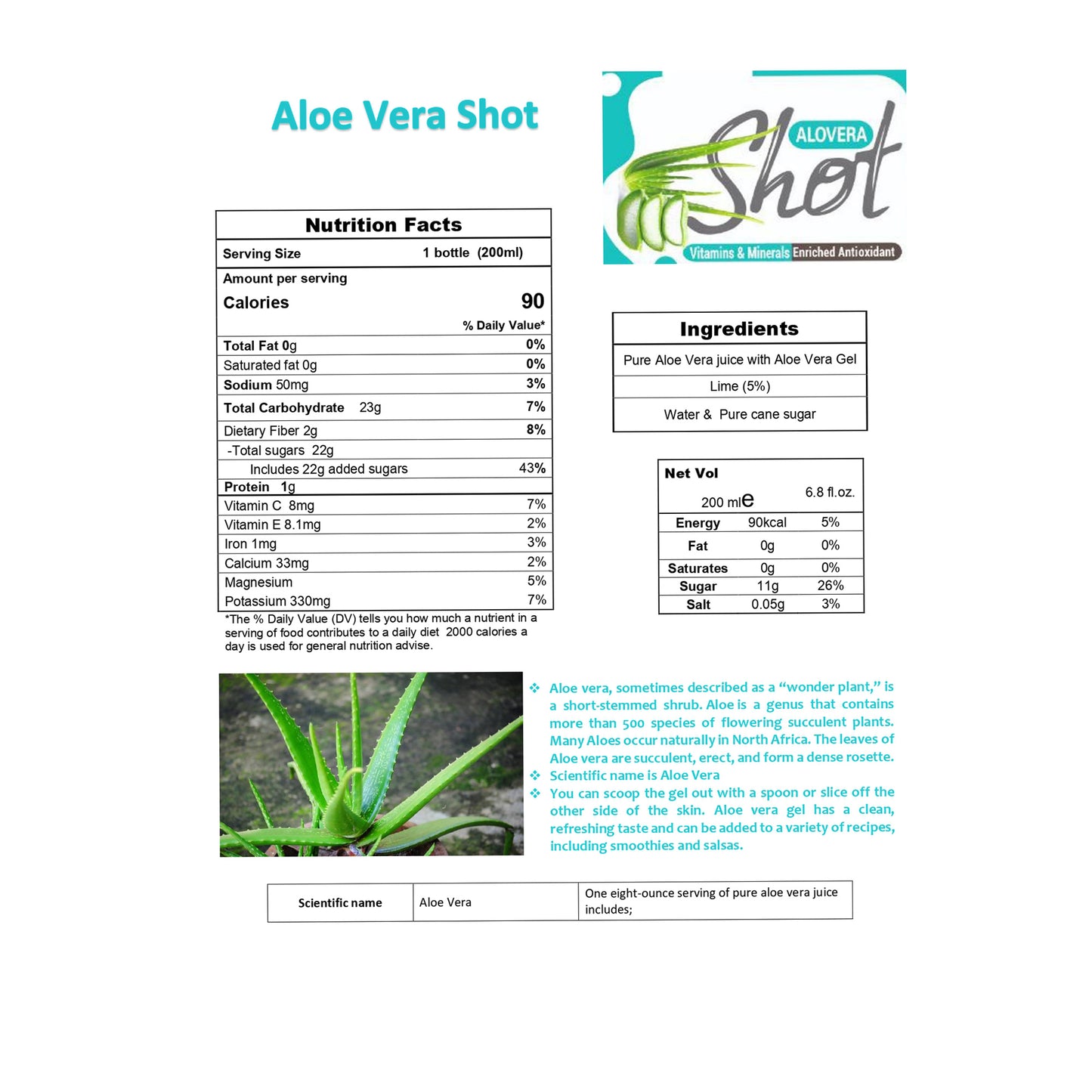 CAP Ceylon Alovera skud (200 ml)