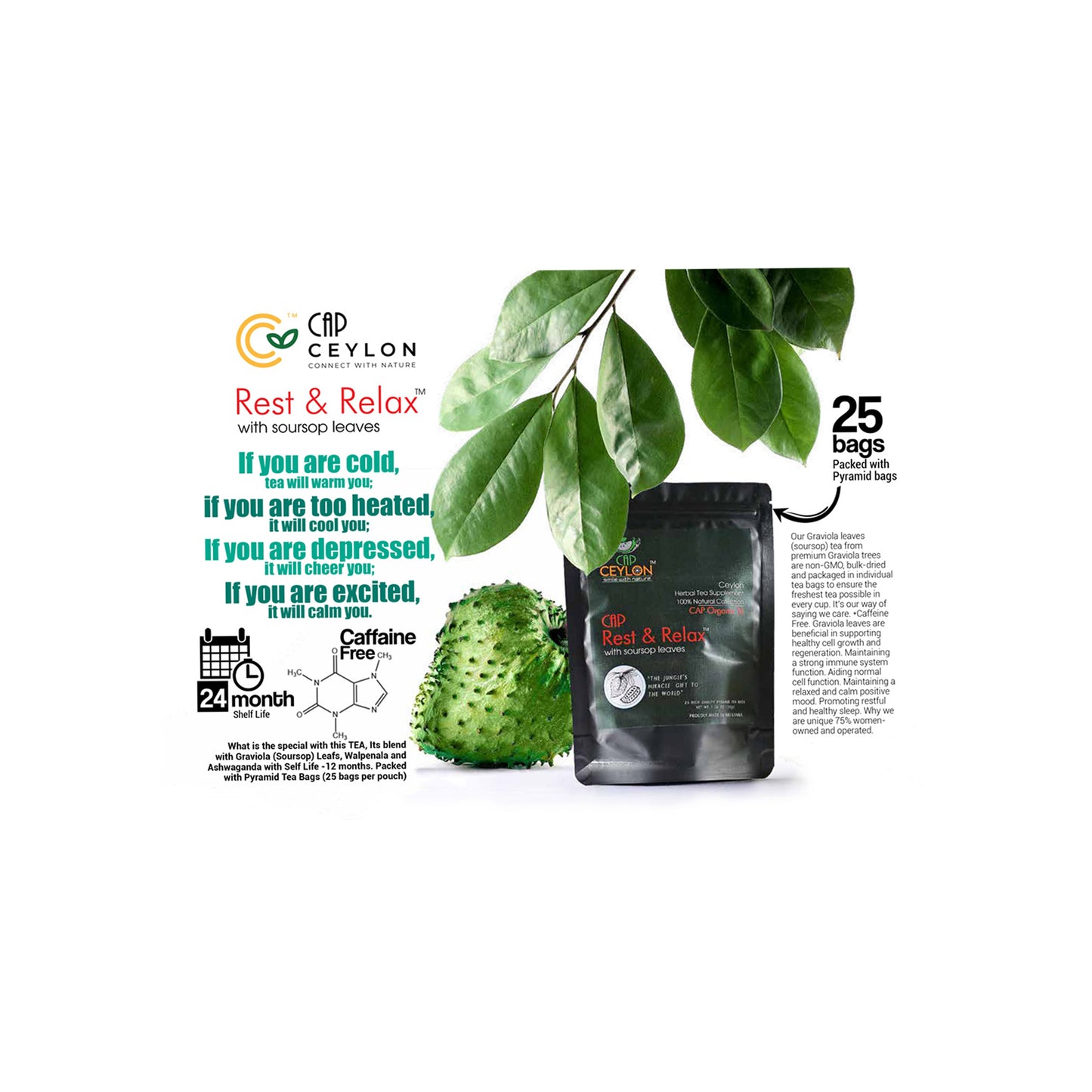 CAP Ceylon Rest & Relax Te (50g) 25 Teposer