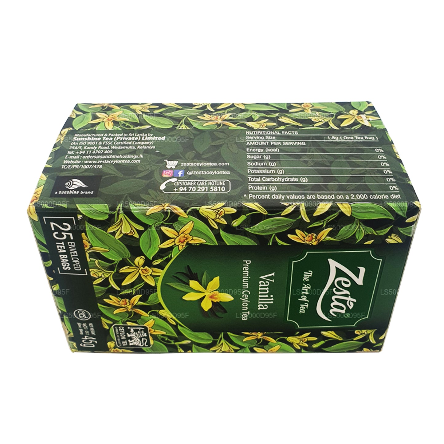 Zesta Vanilla Black Tea (45g) 25 teposer