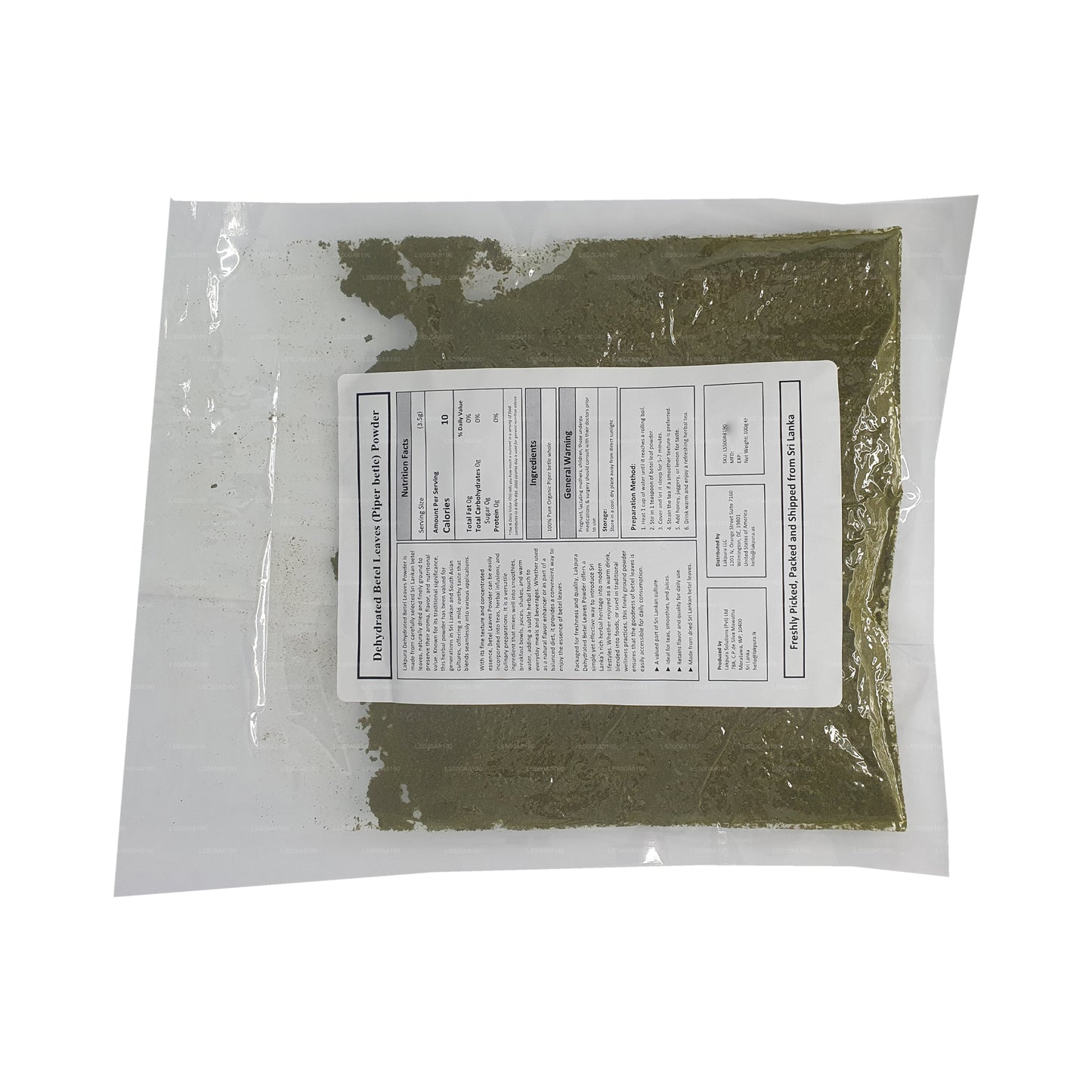 Lakpura dehydreret betelbladpulver (100 g)