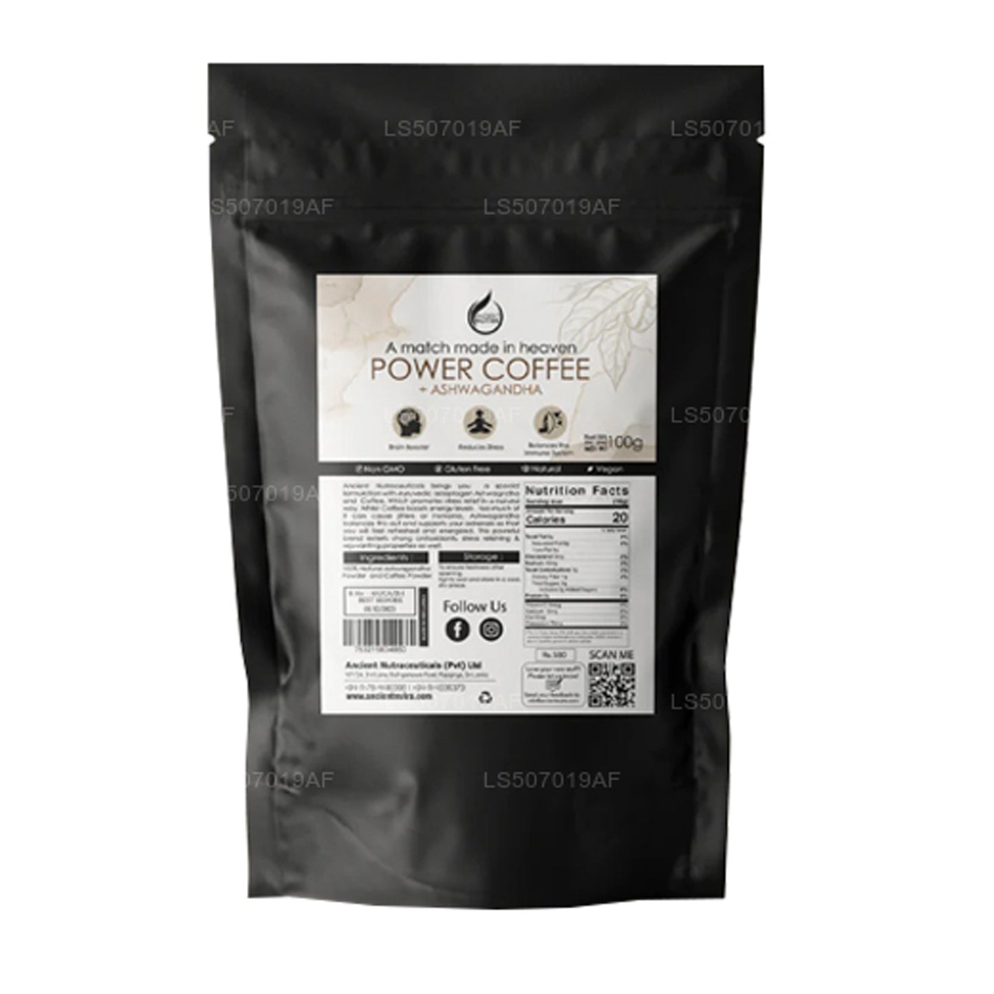 Ancient Nutra Power Coffee + Ashwagandha (100g)